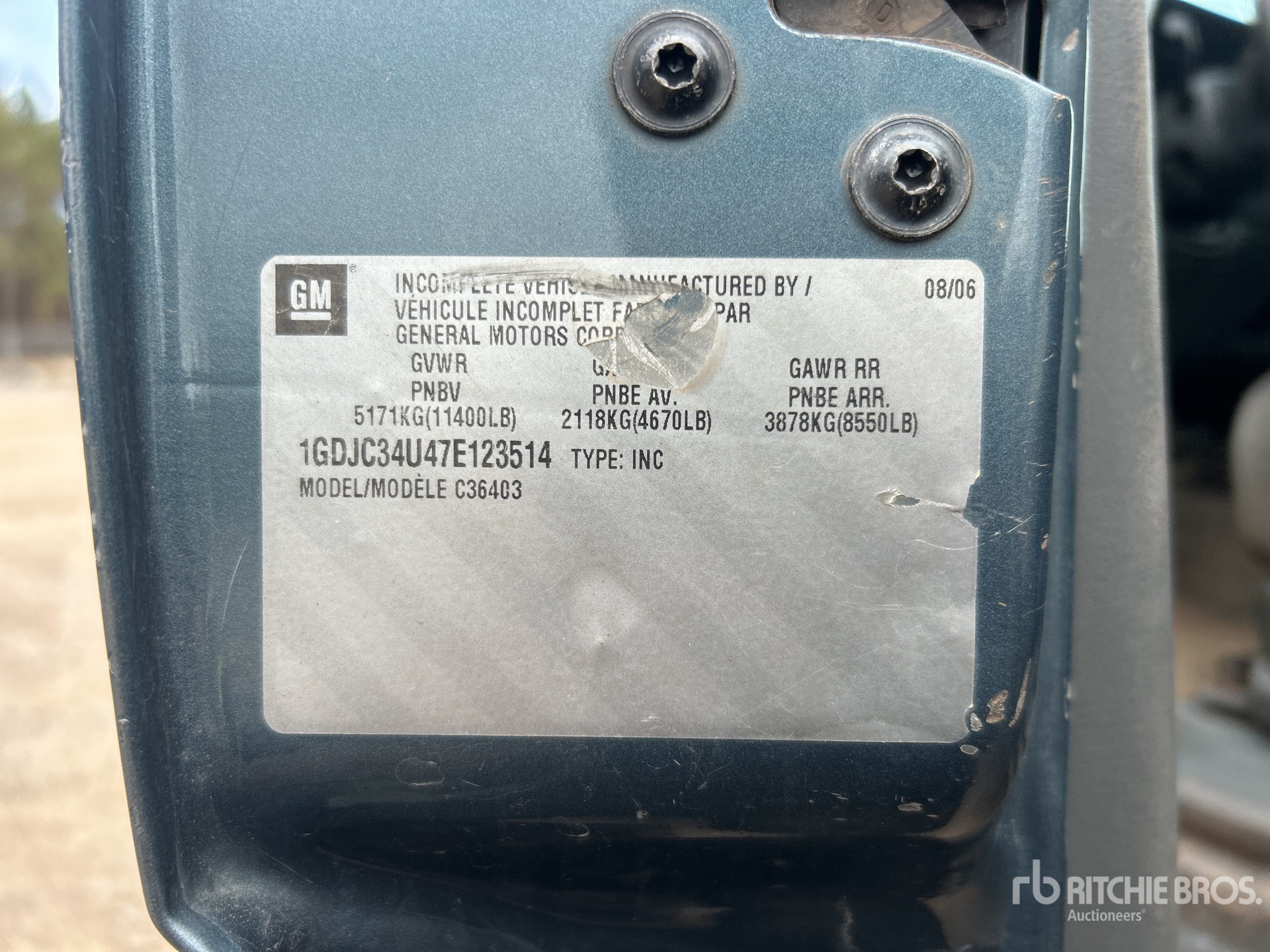General Appearance with Serial Number / VIN