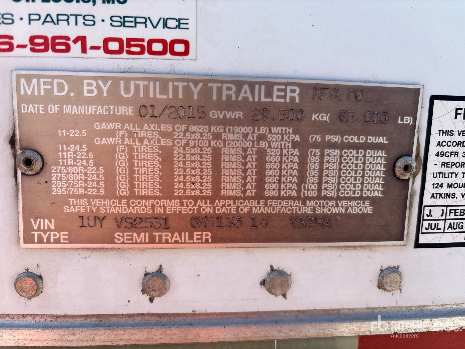 General Appearance with Serial Number / VIN