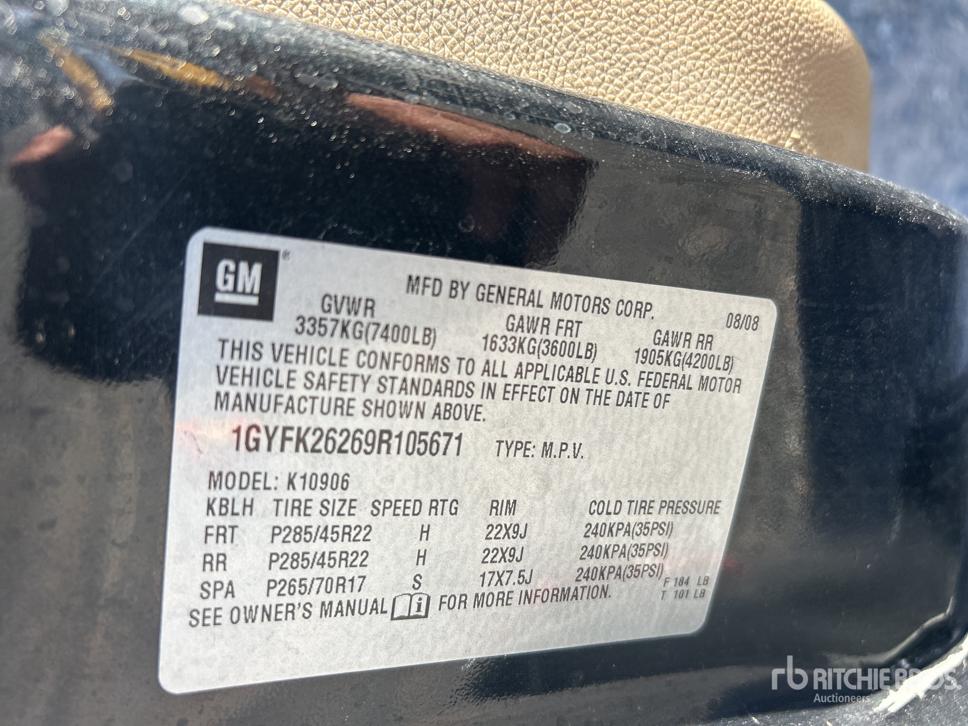 General Appearance with Serial Number / VIN