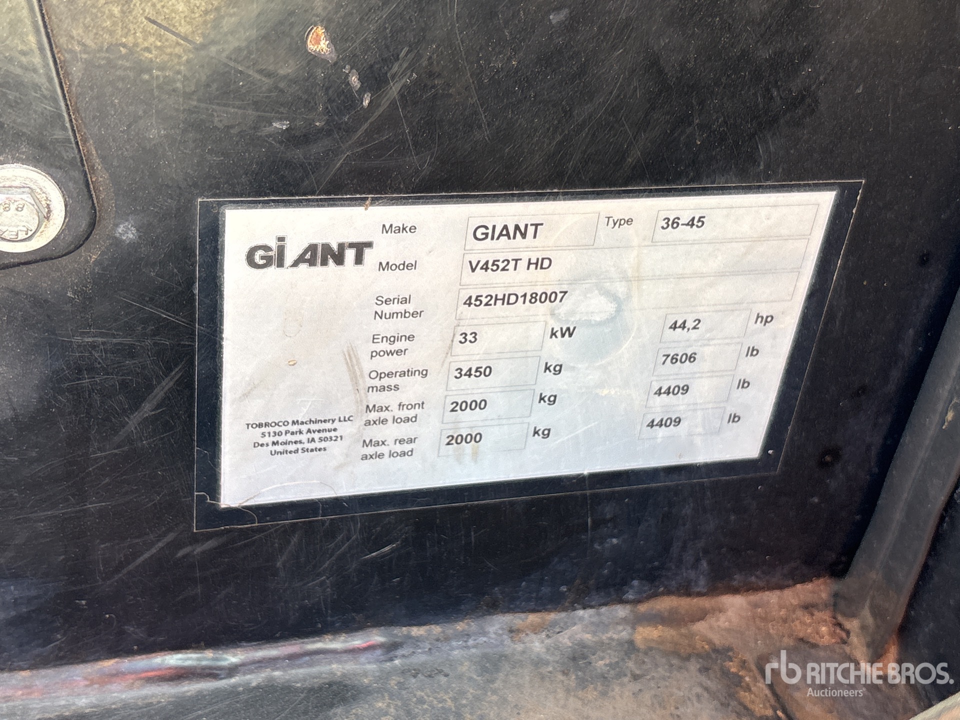 General Appearance with Serial Number / VIN