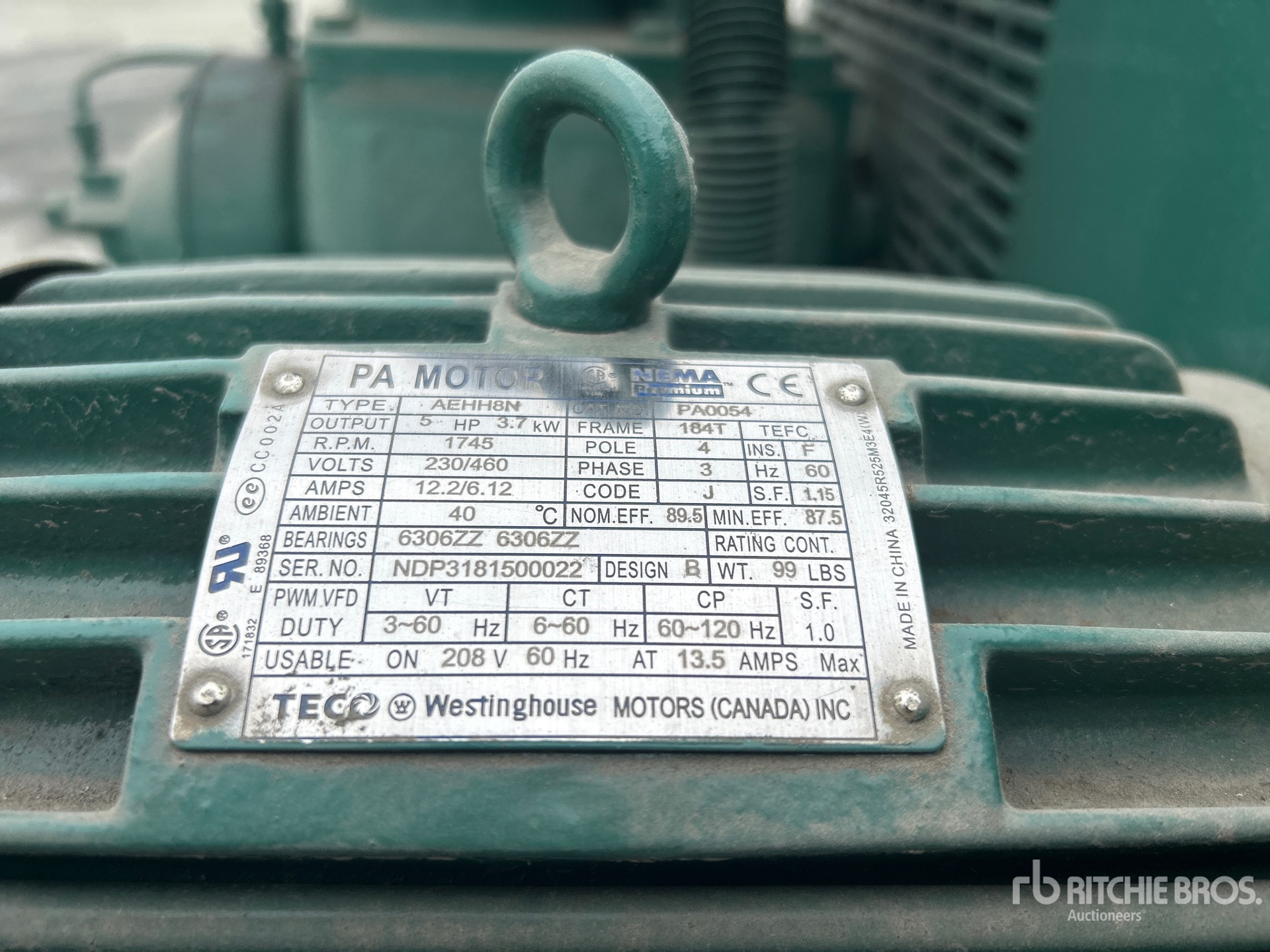 General Appearance with Unit Serial Number