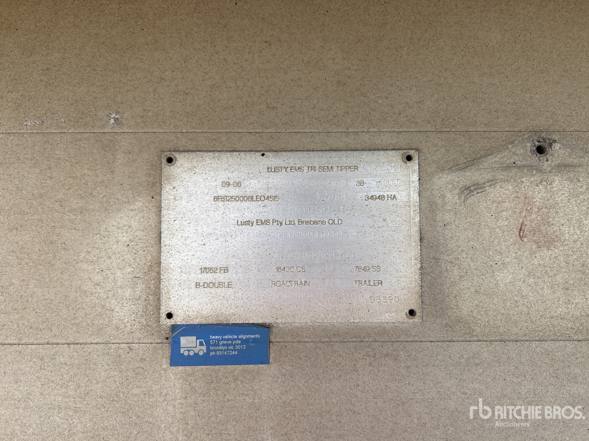 General Appearance with Serial Number / VIN