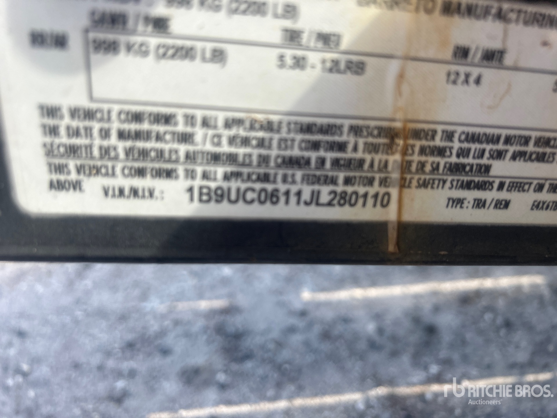 General Appearance with Serial Number / VIN