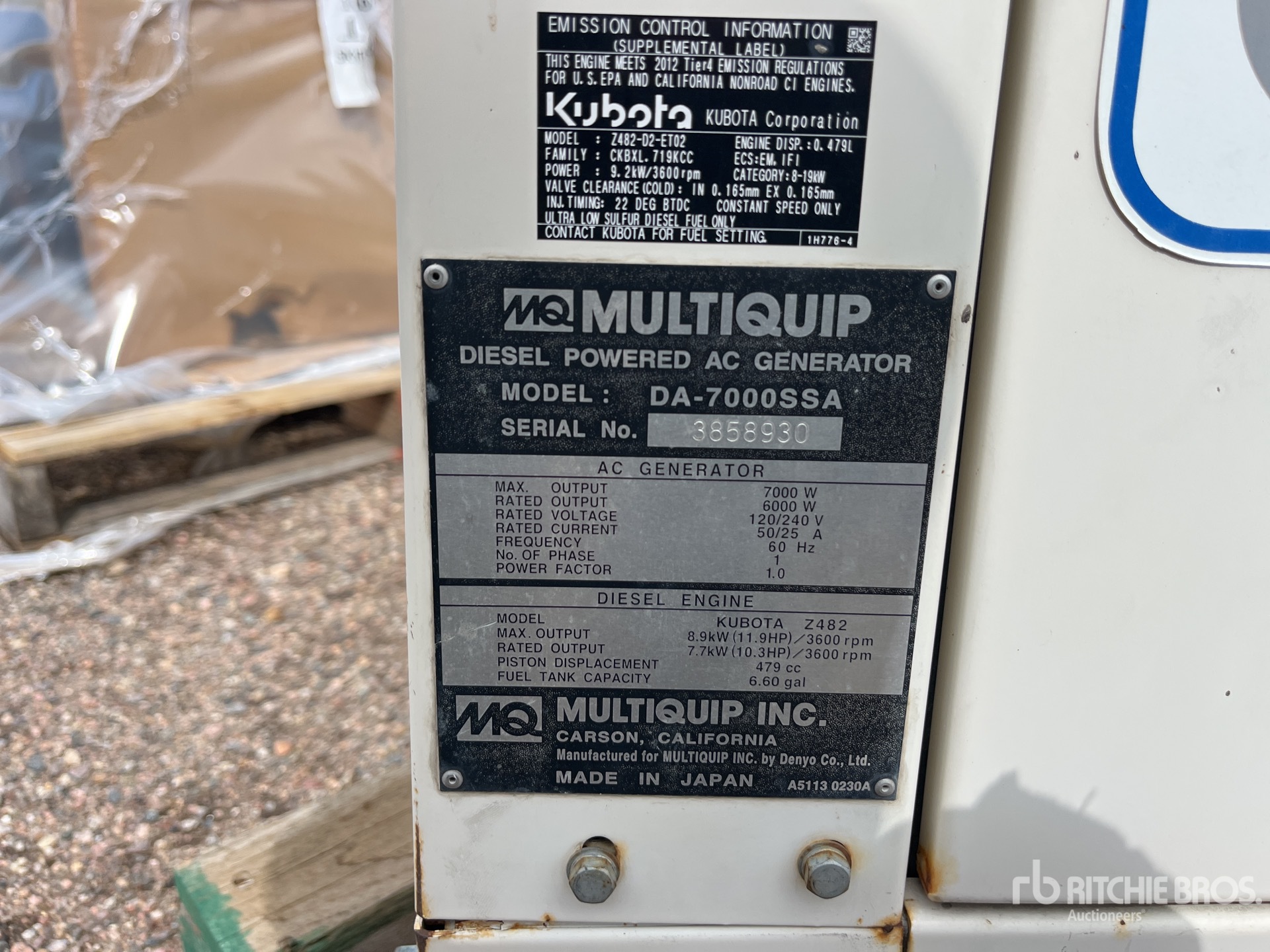 General Appearance with Serial Number / VIN