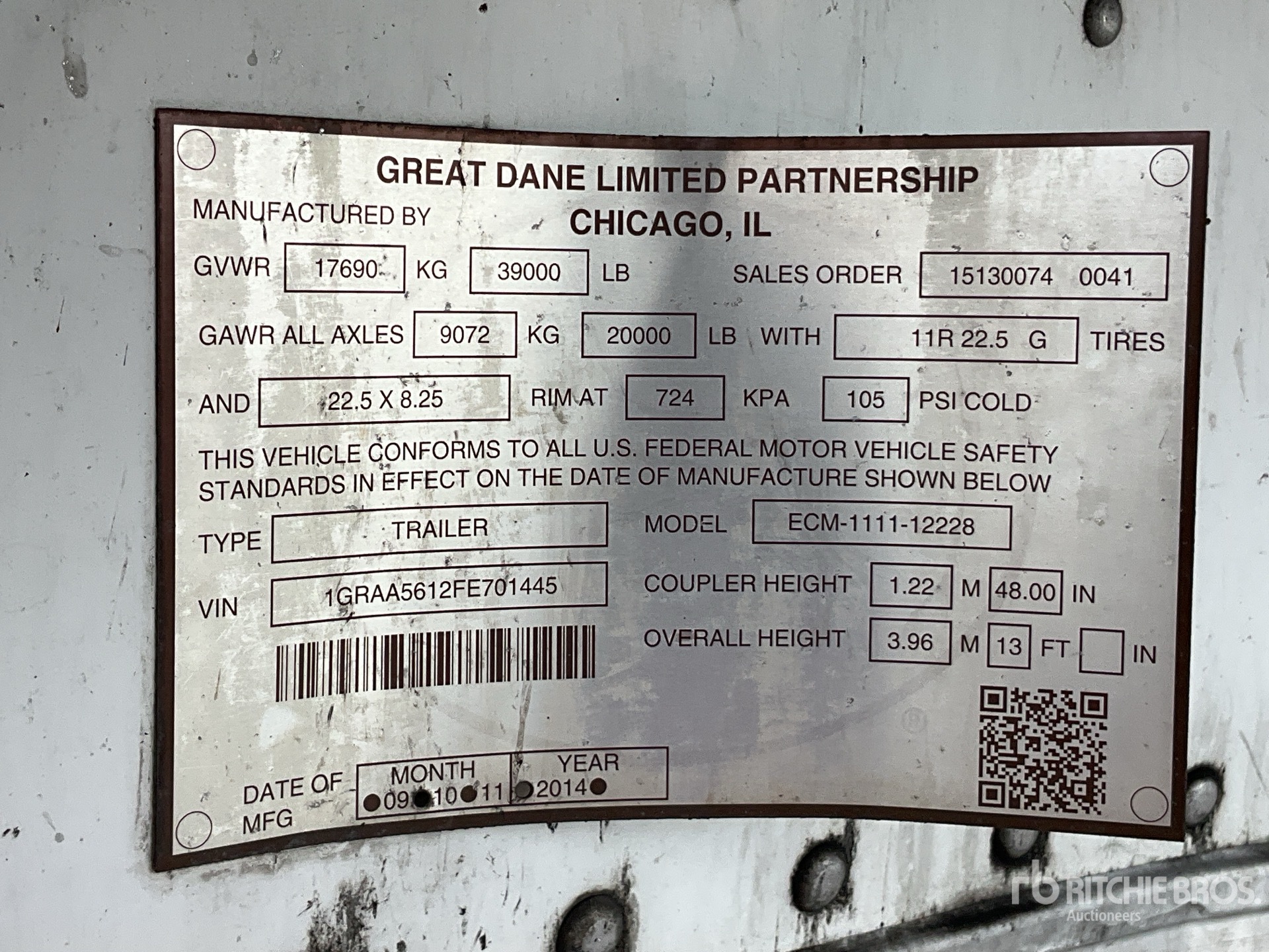 General Appearance with Serial Number / VIN