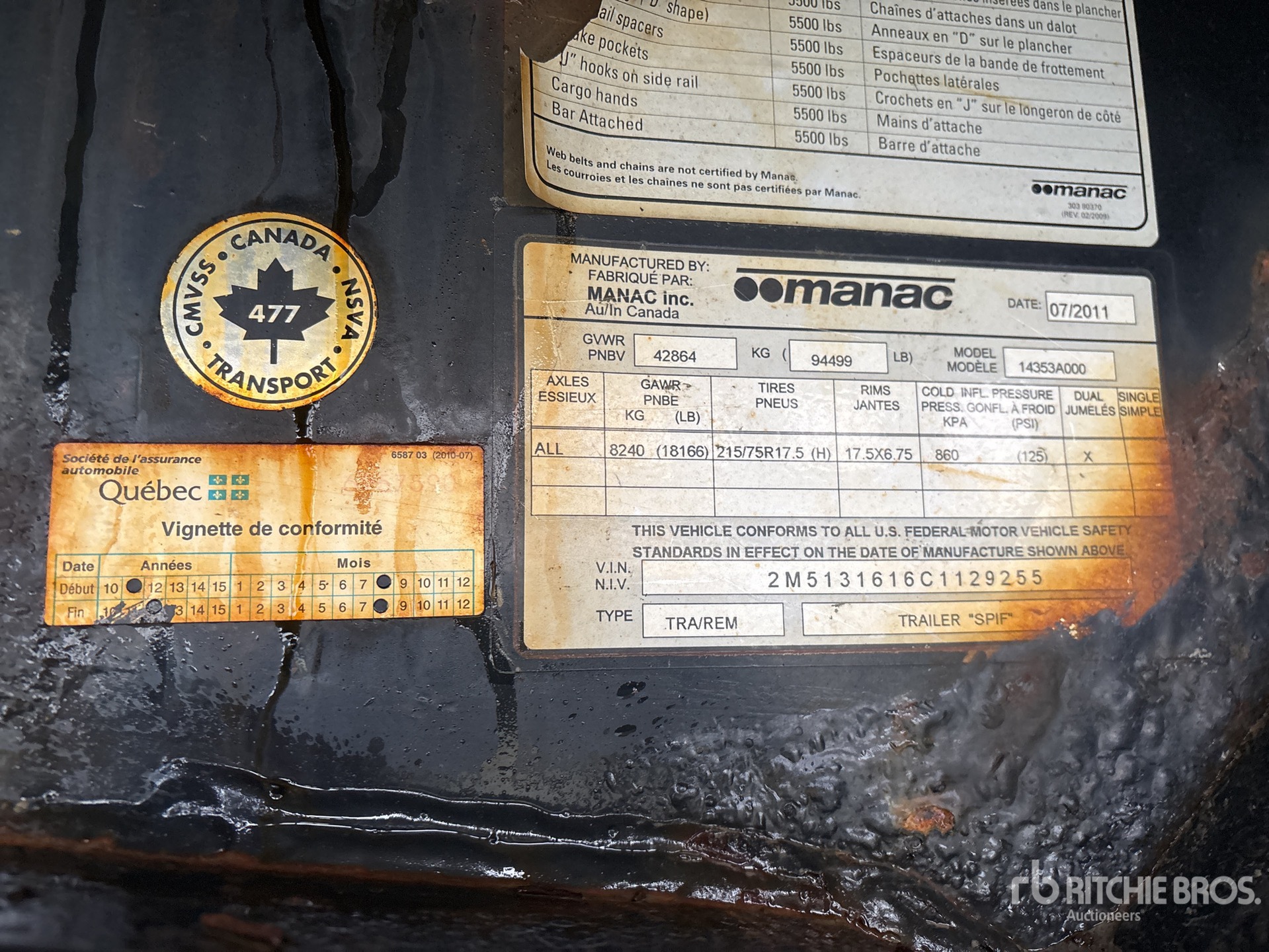 General Appearance with Serial Number / VIN