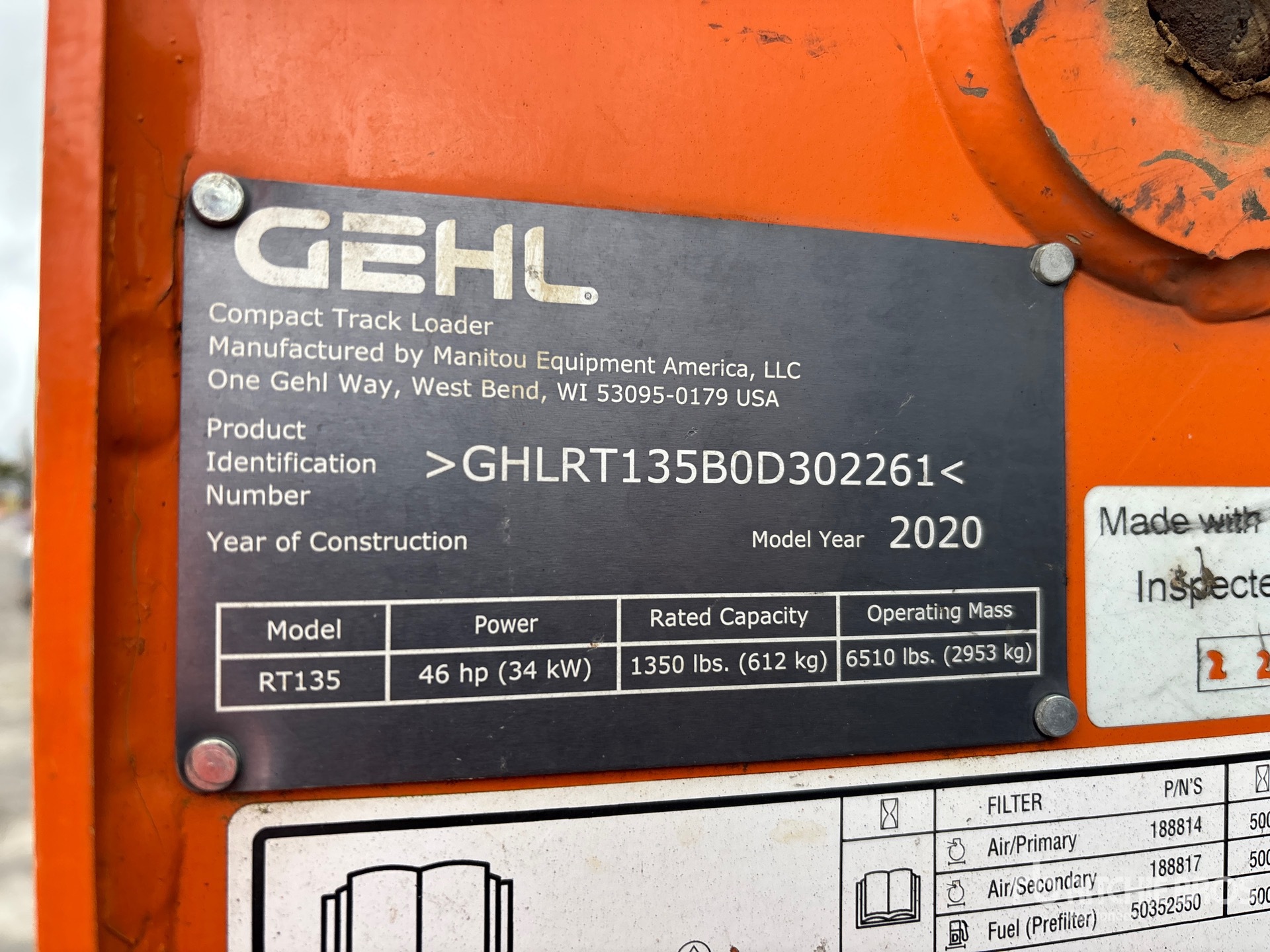 General Appearance with Serial Number / VIN