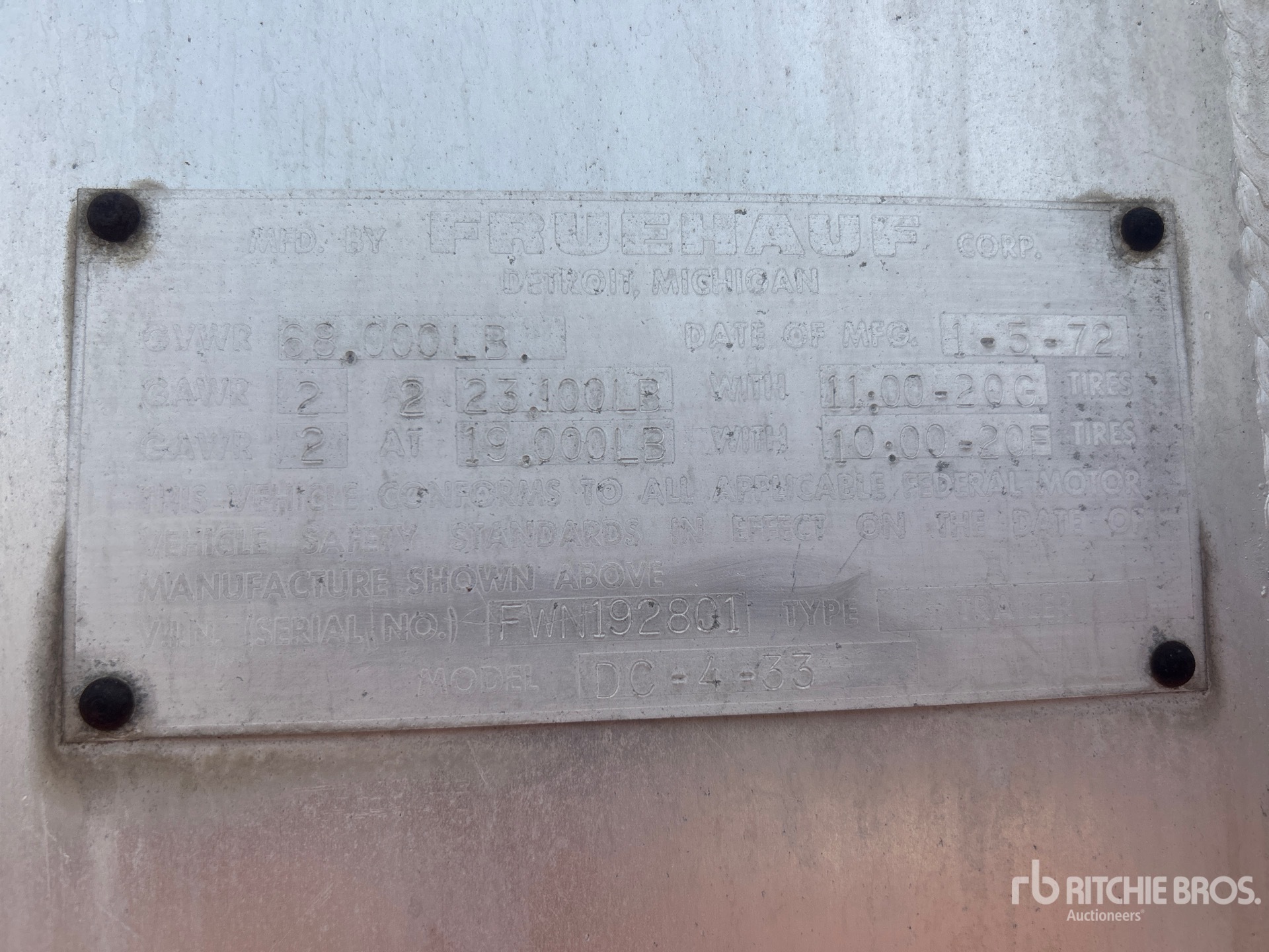 General Appearance with Serial Number / VIN
