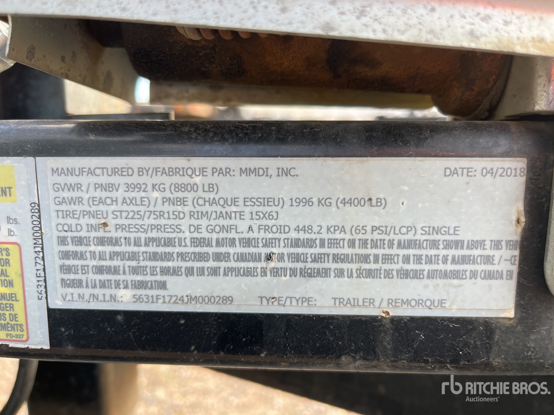 General Appearance with Serial Number / VIN