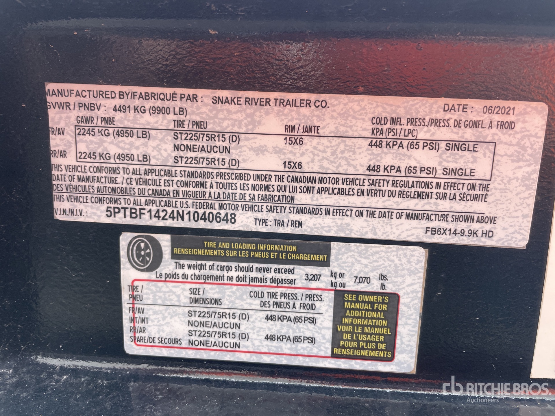 General Appearance with N.º de serie/VIN