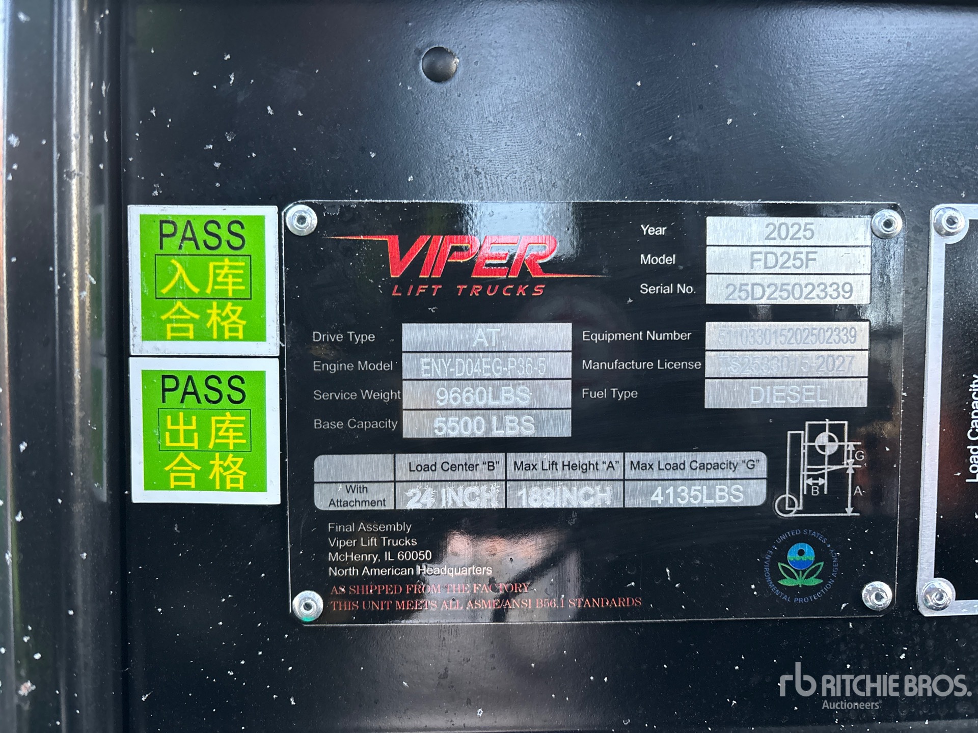 General Appearance with Serial Number / VIN