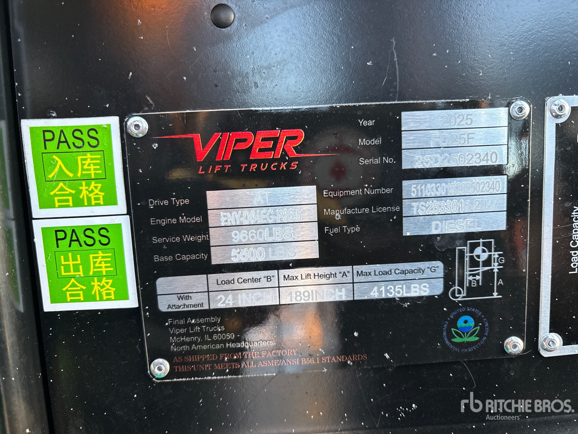 General Appearance with Serial Number / VIN