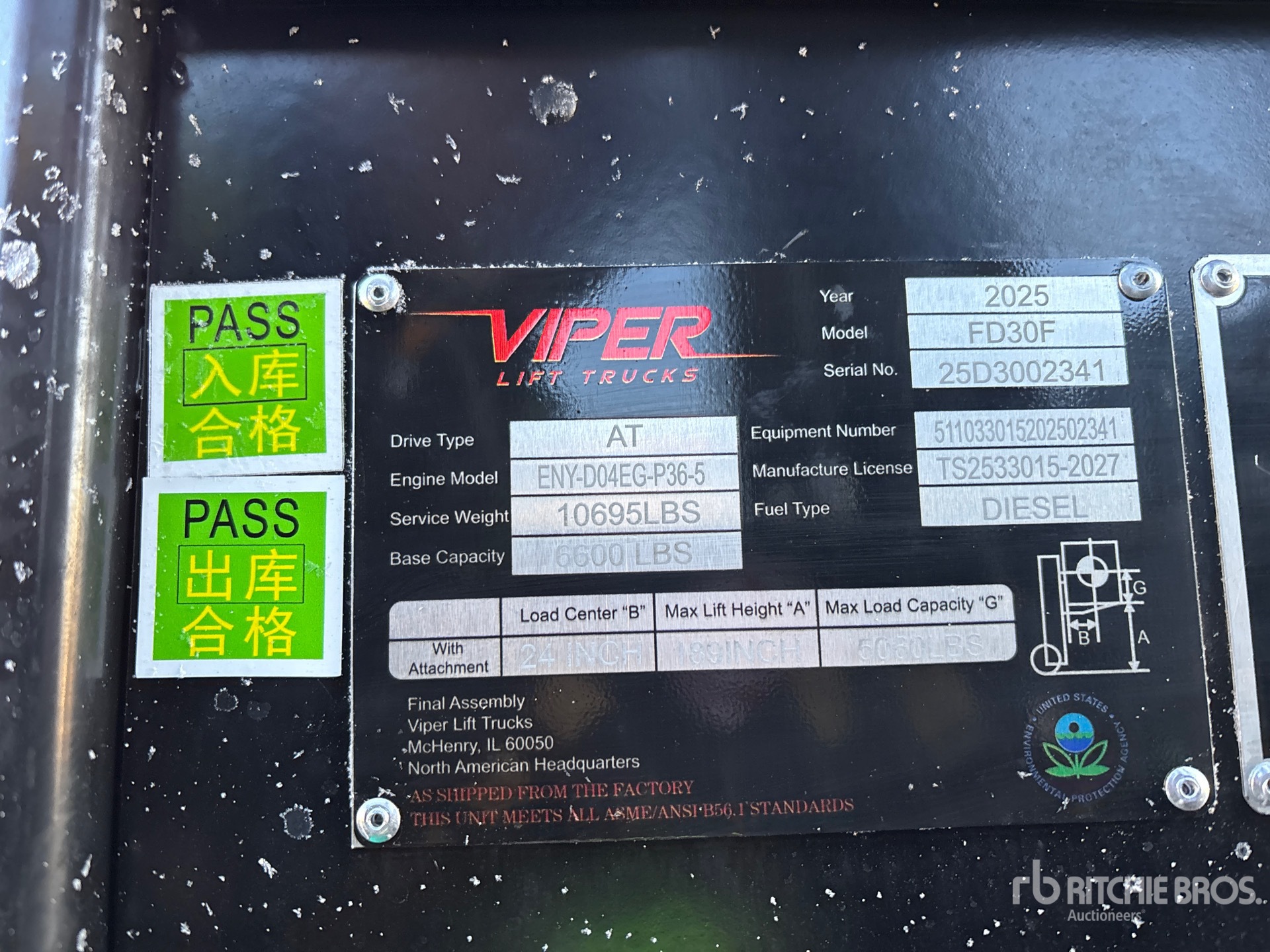 General Appearance with Serial Number / VIN