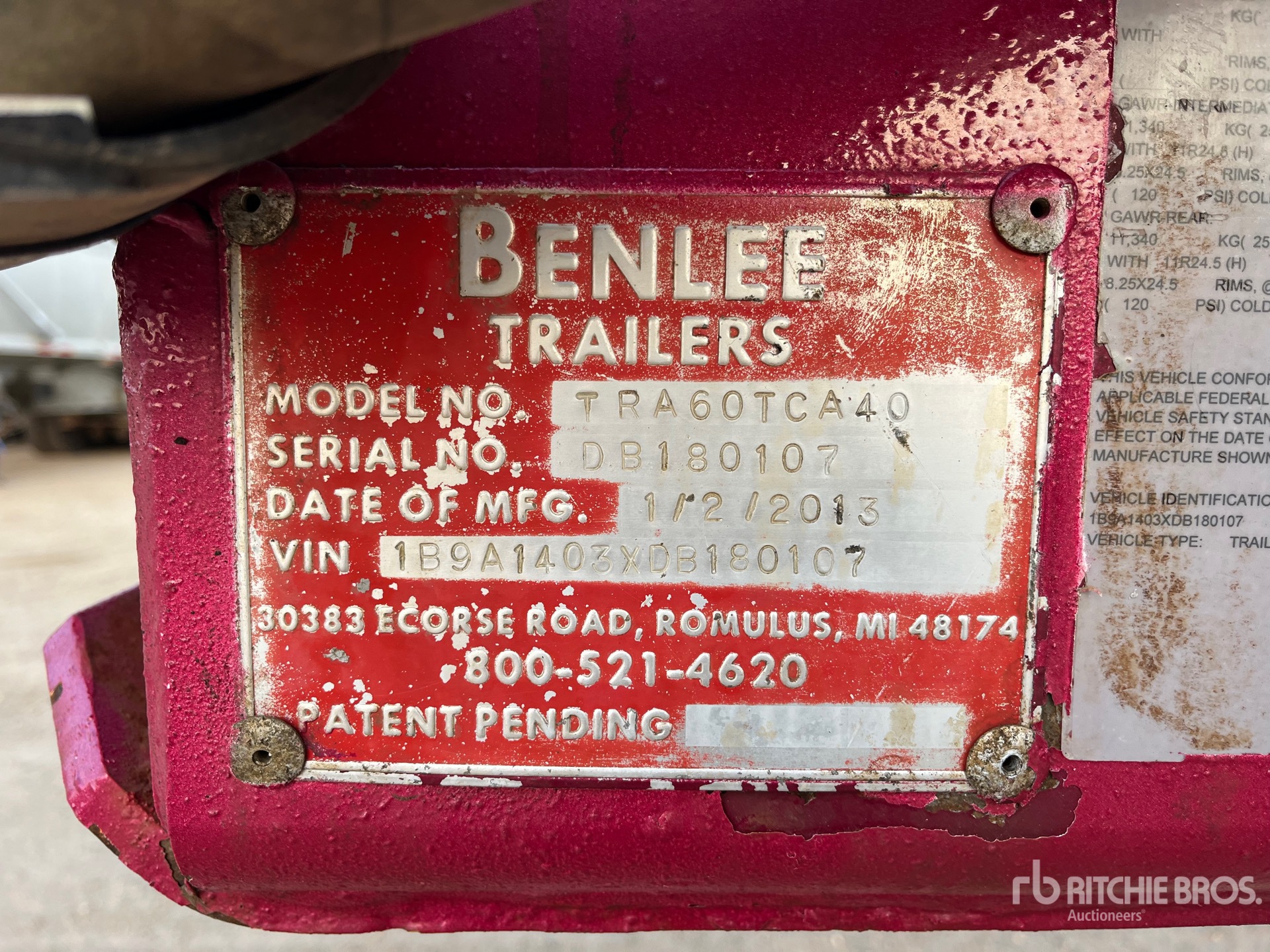 General Appearance with Serial Number / VIN