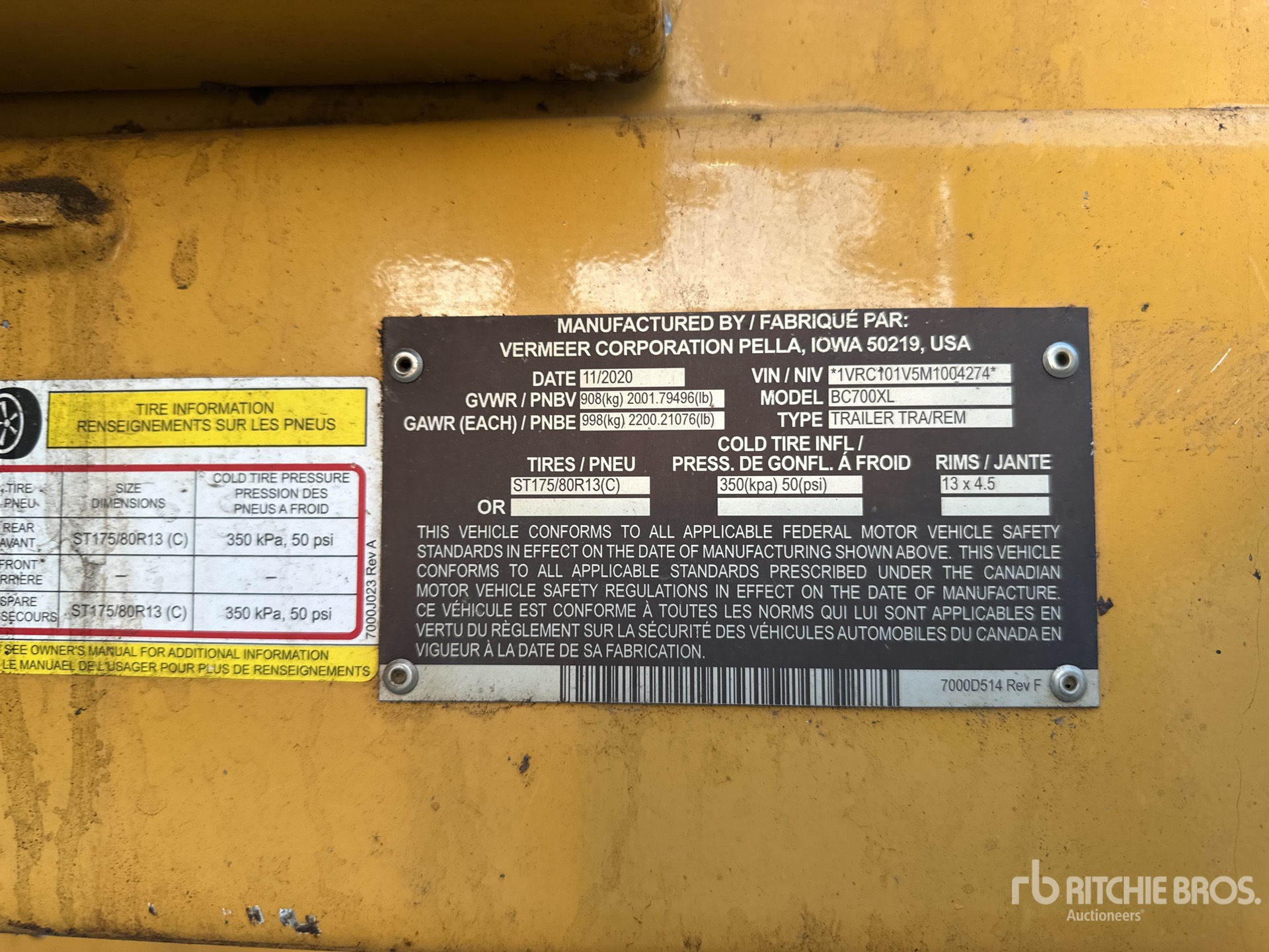 General Appearance with Serial Number / VIN
