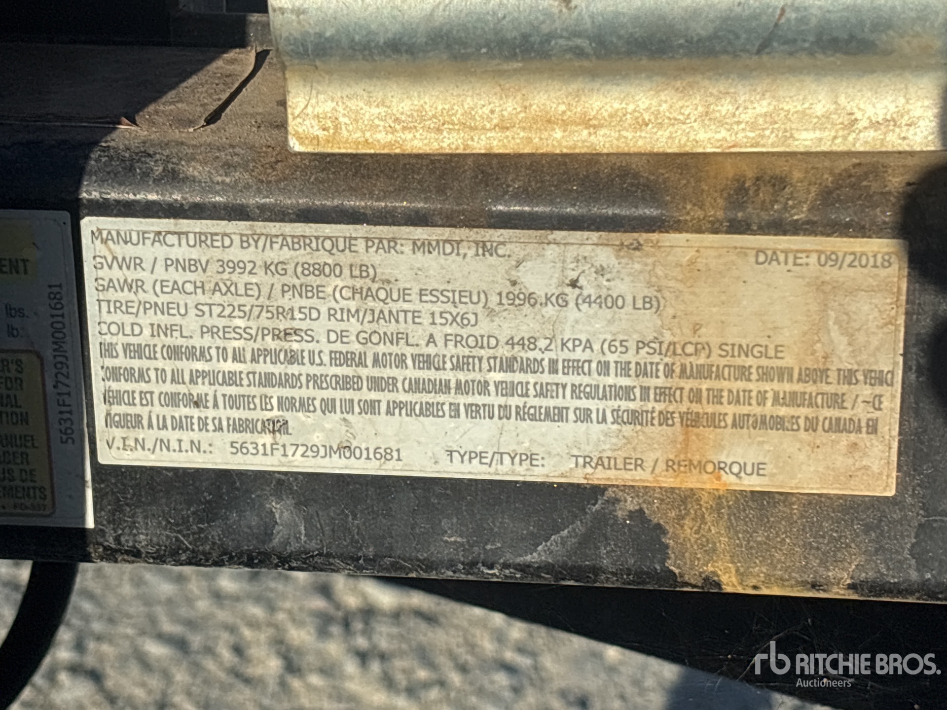 General Appearance with Serial Number / VIN