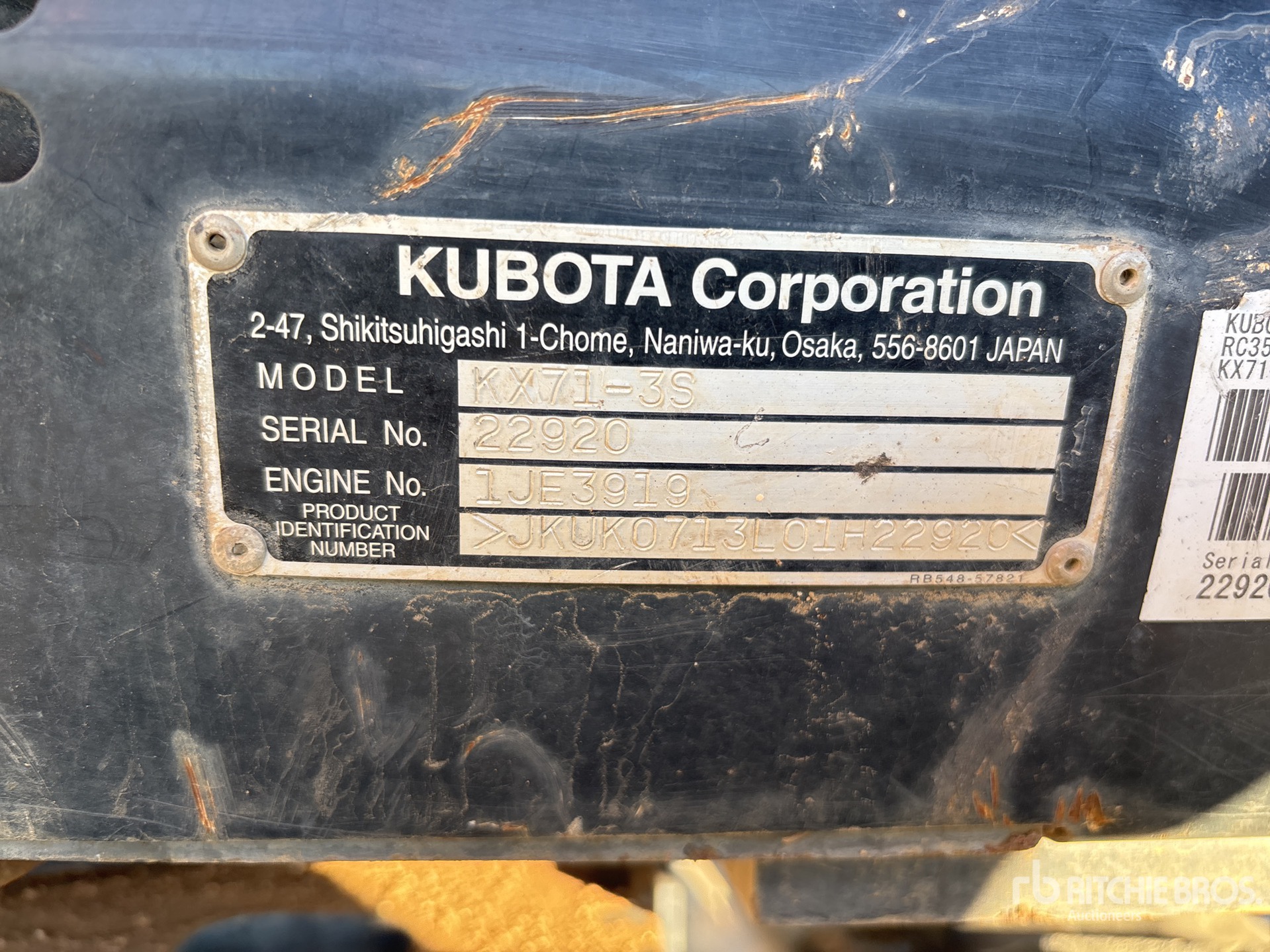 General Appearance with Serial Number / VIN