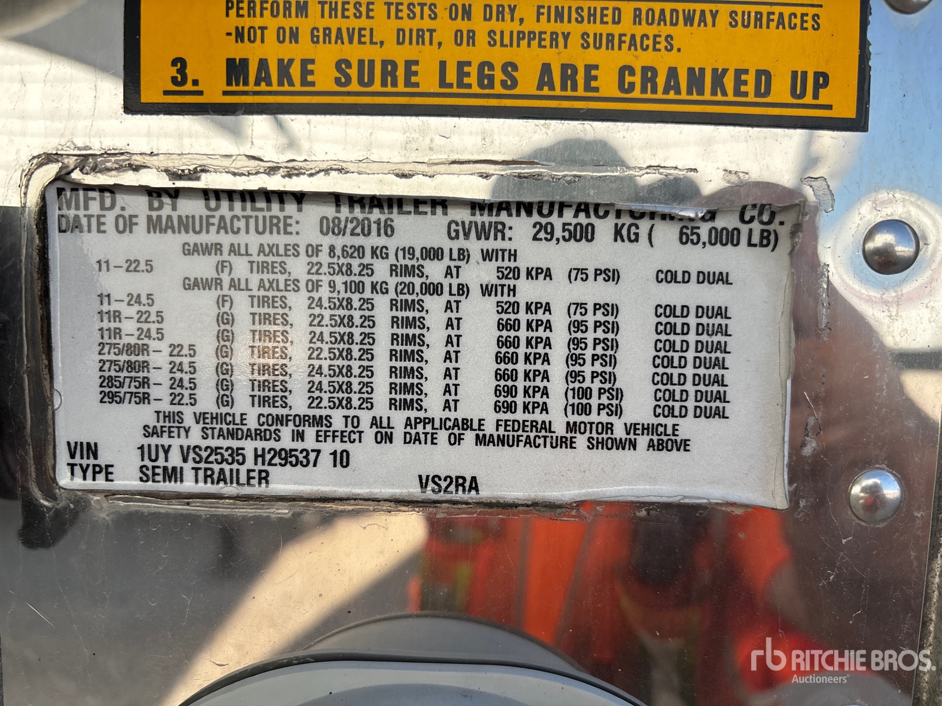 General Appearance with Serial Number / VIN