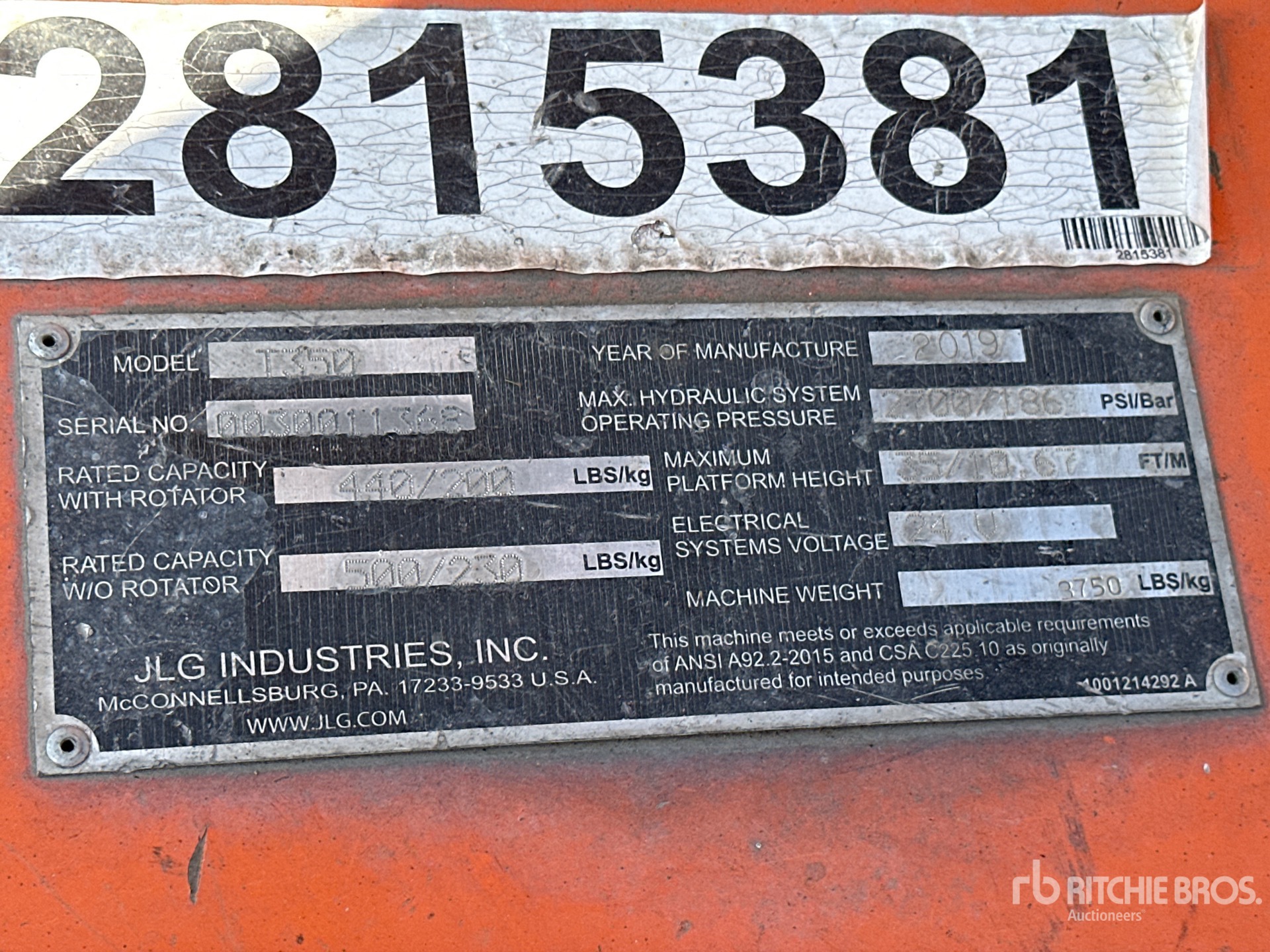 General Appearance with Serial Number / VIN