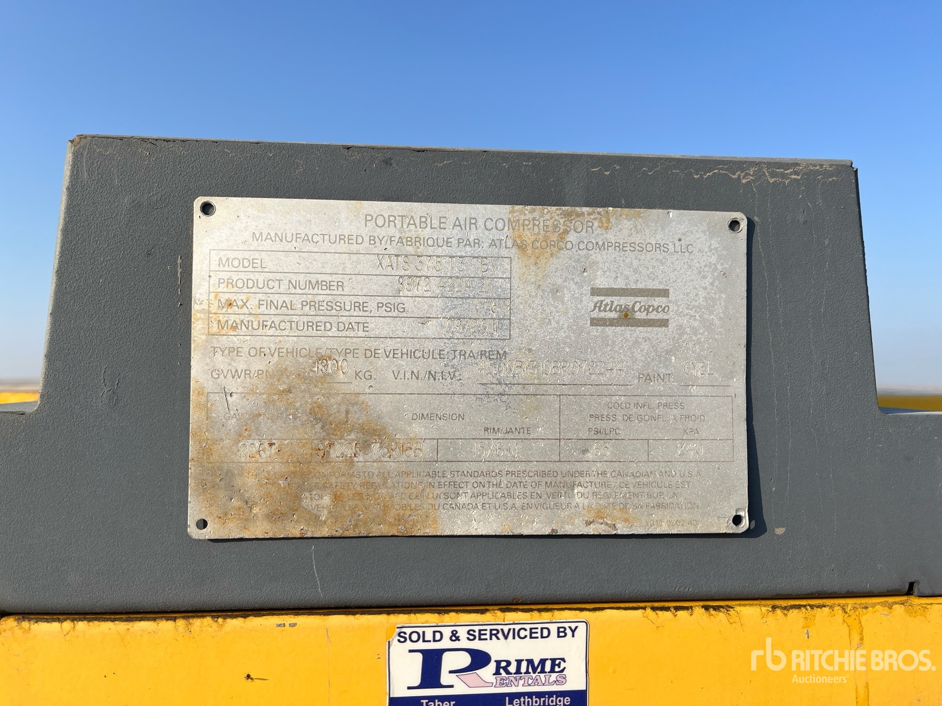 General Appearance with Serial Number / VIN