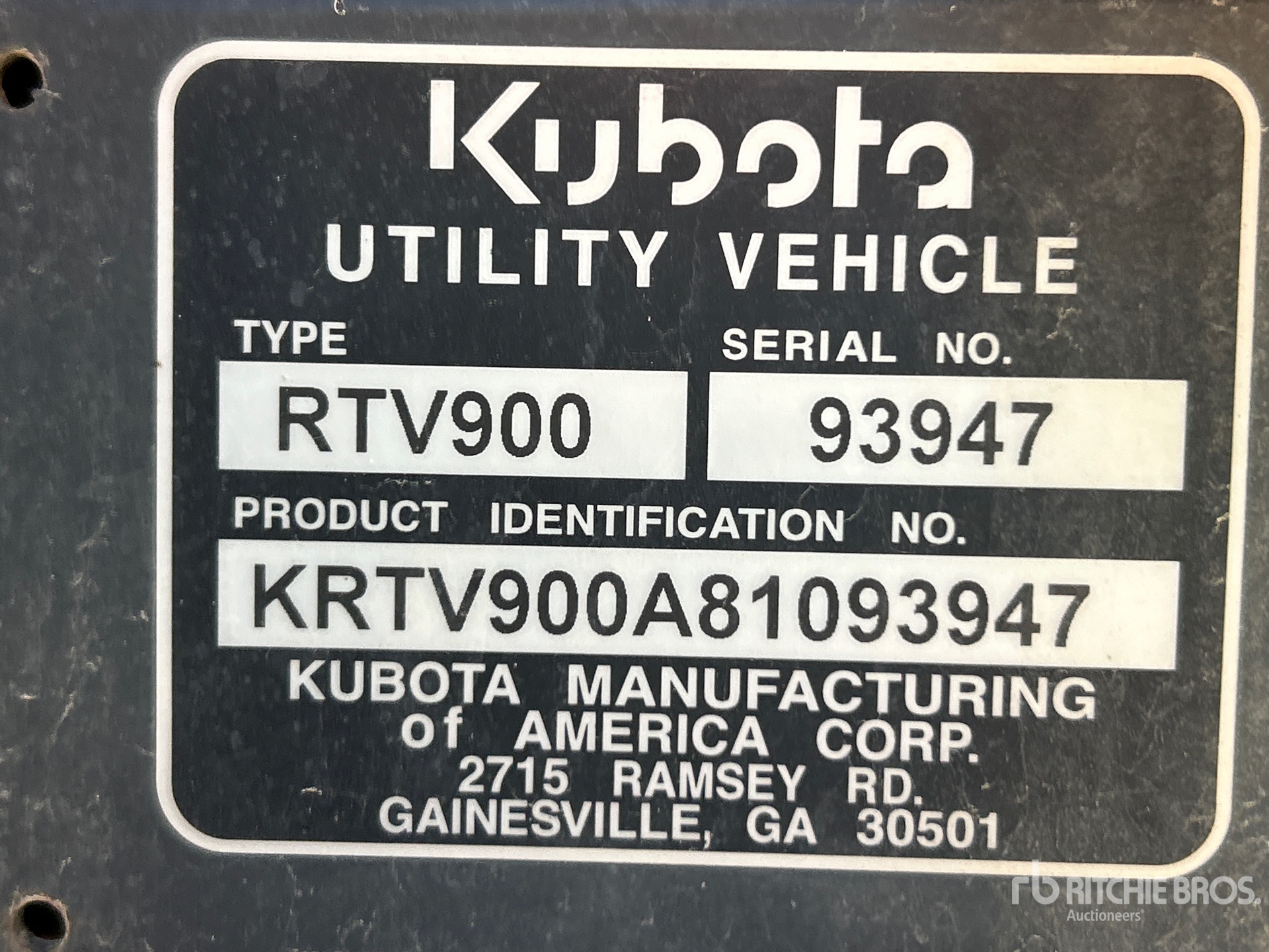 General Appearance with Serial Number / VIN