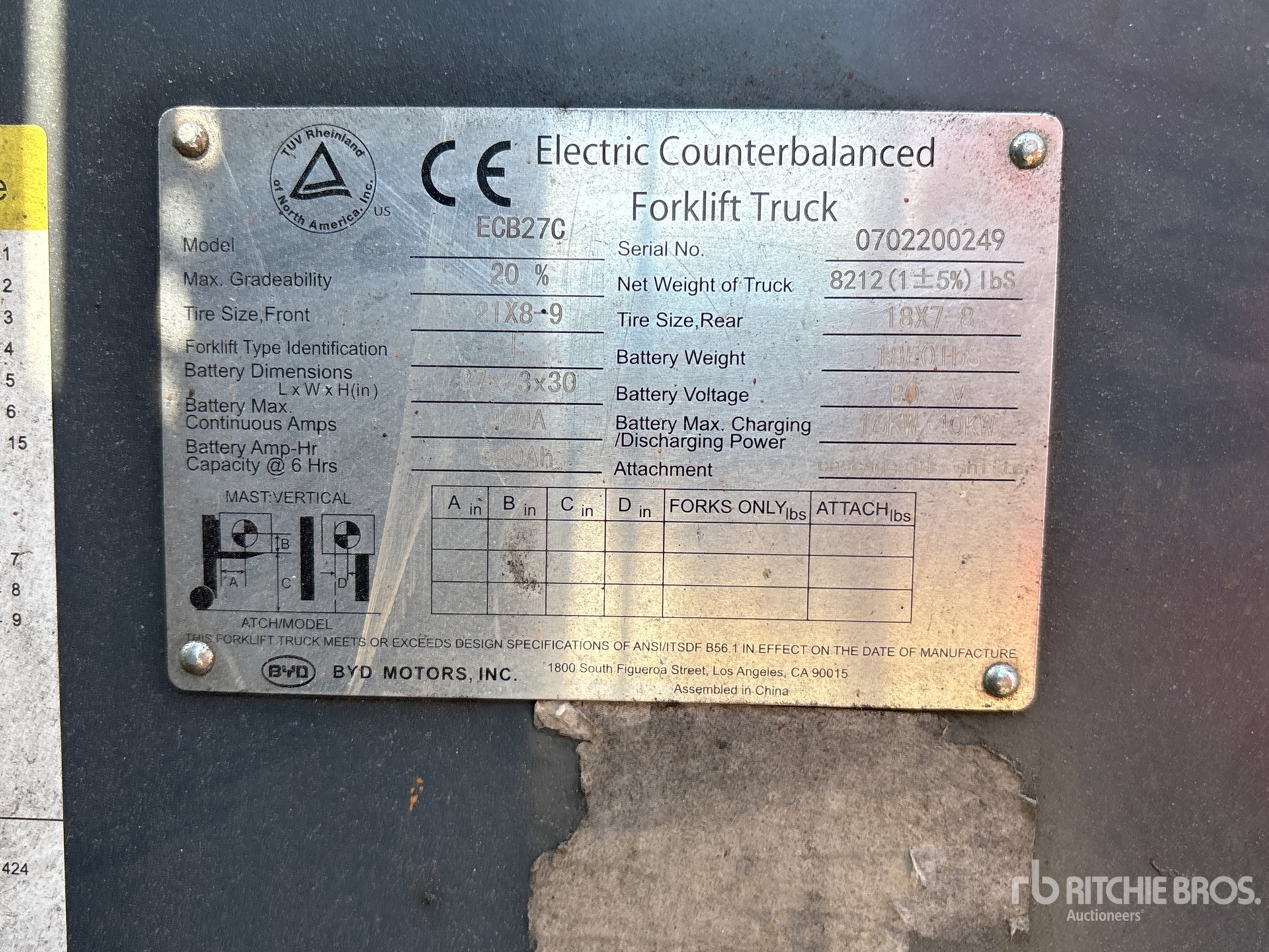 General Appearance with Serial Number / VIN