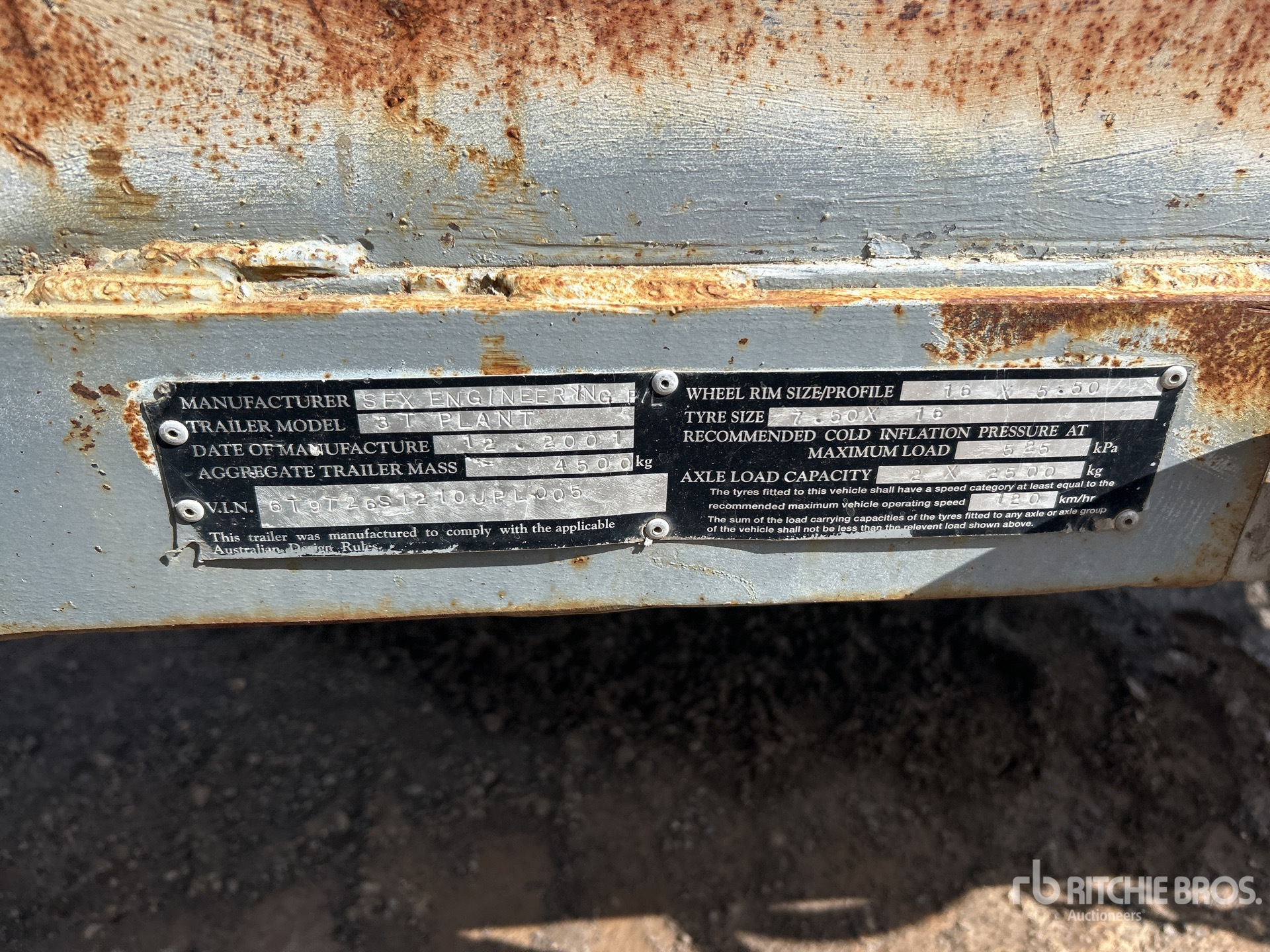 General Appearance with Serial Number / VIN