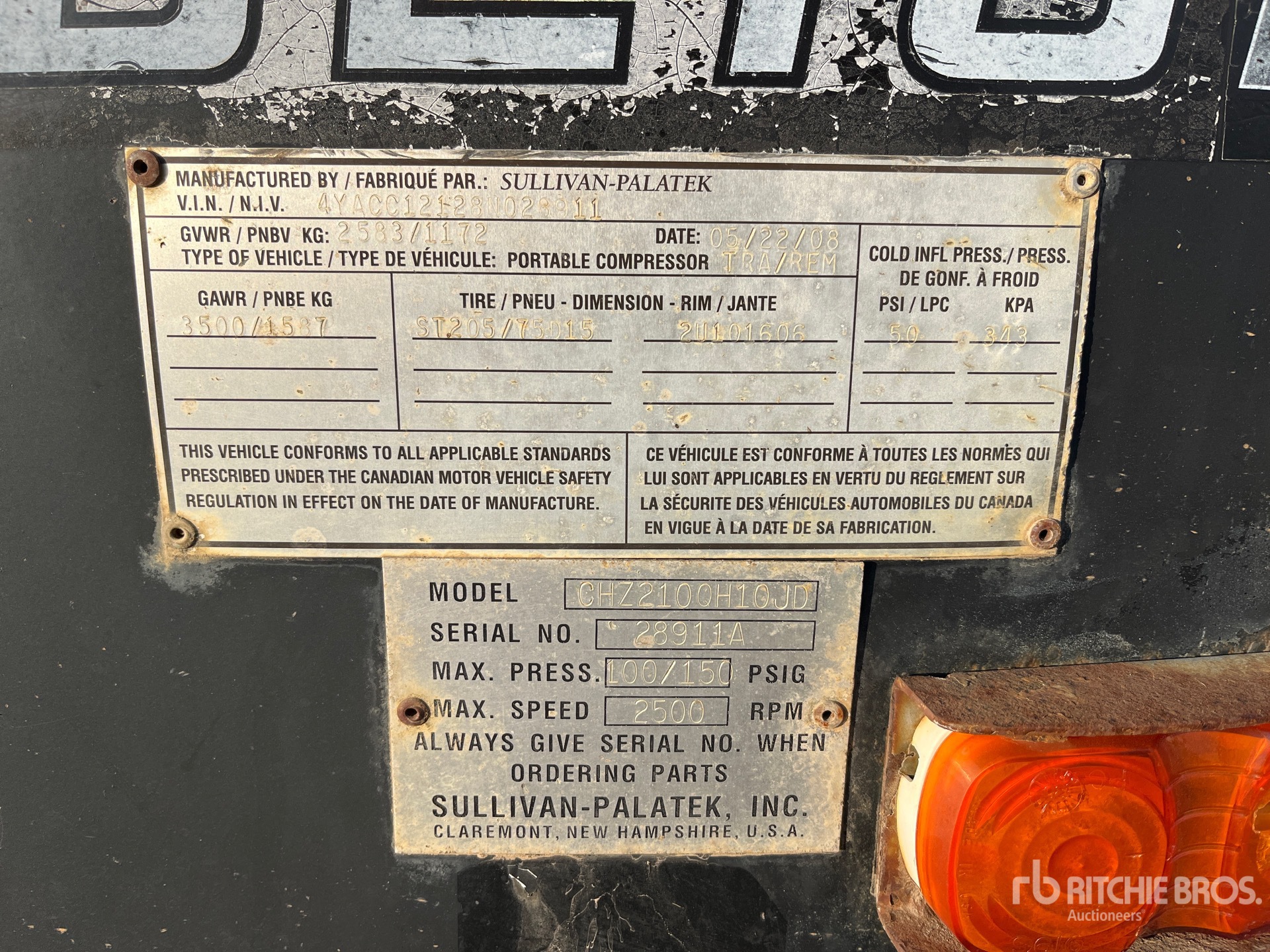 General Appearance with Serial Number / VIN