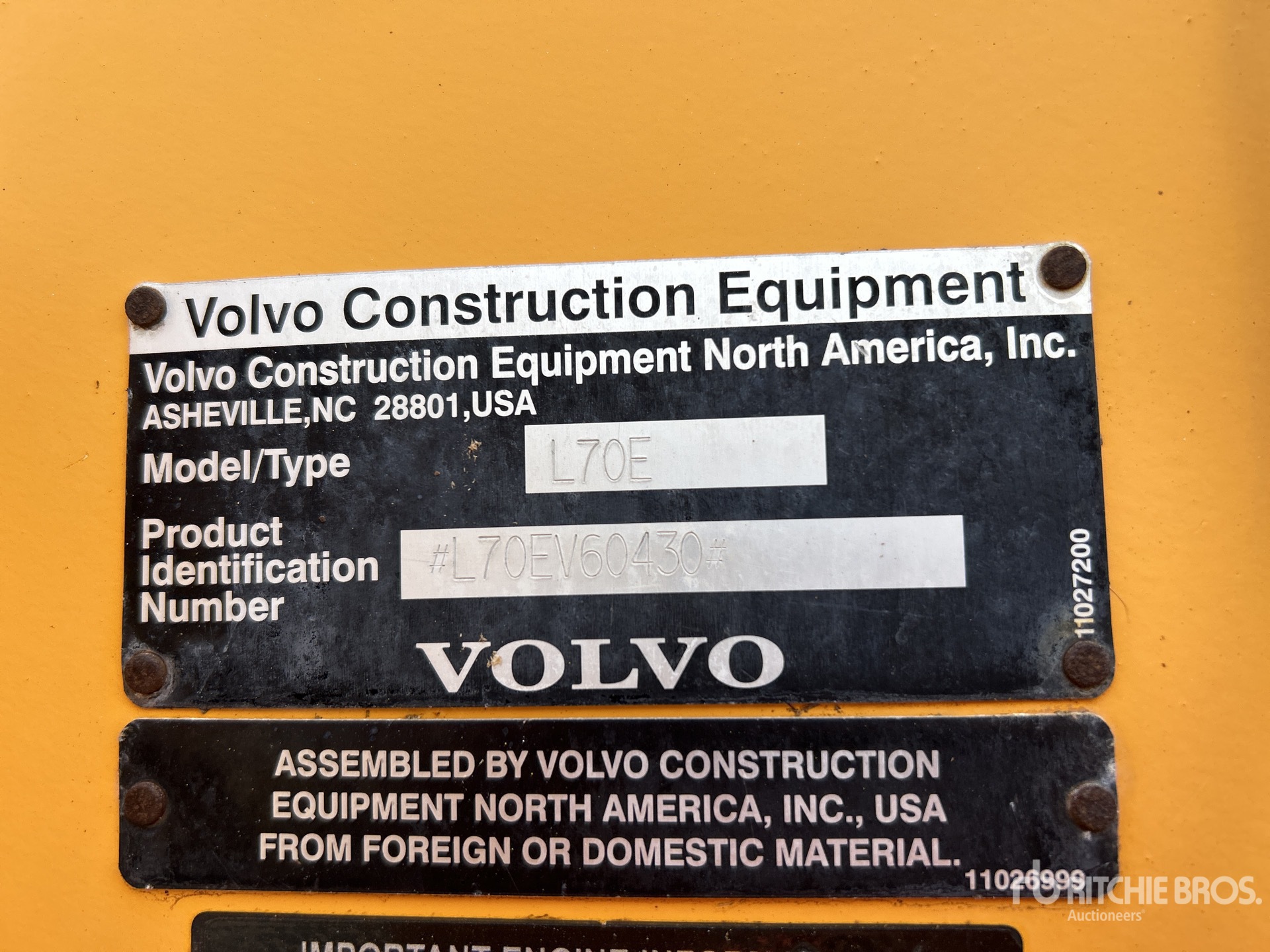 General Appearance with Serial Number / VIN