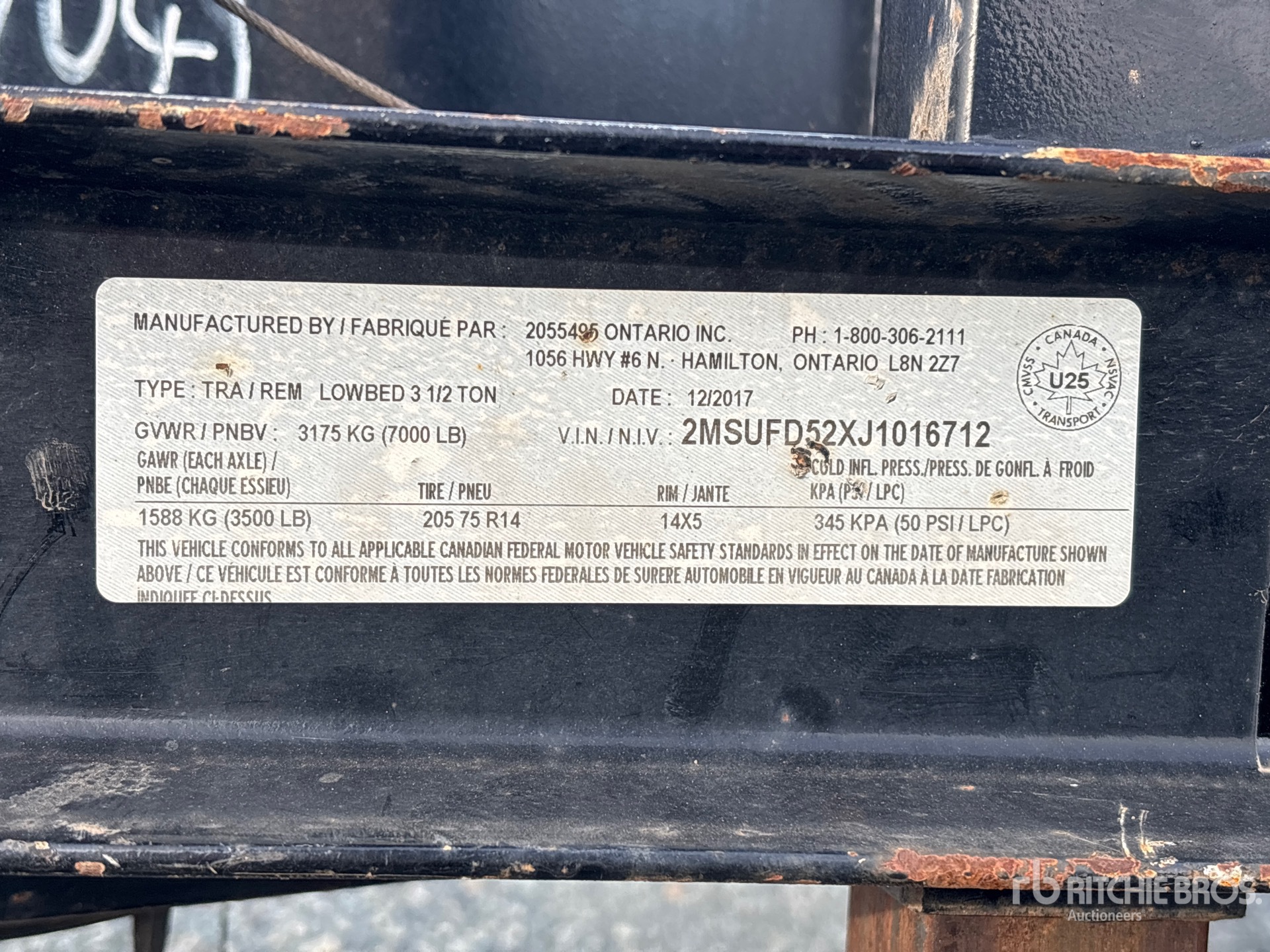 General Appearance with N.º de serie/VIN