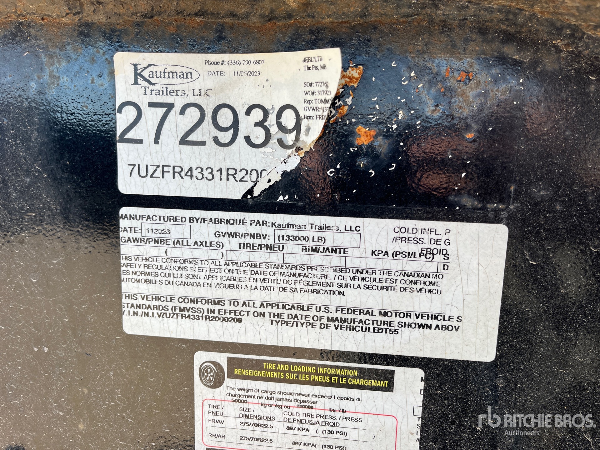 General Appearance with Serial Number / VIN