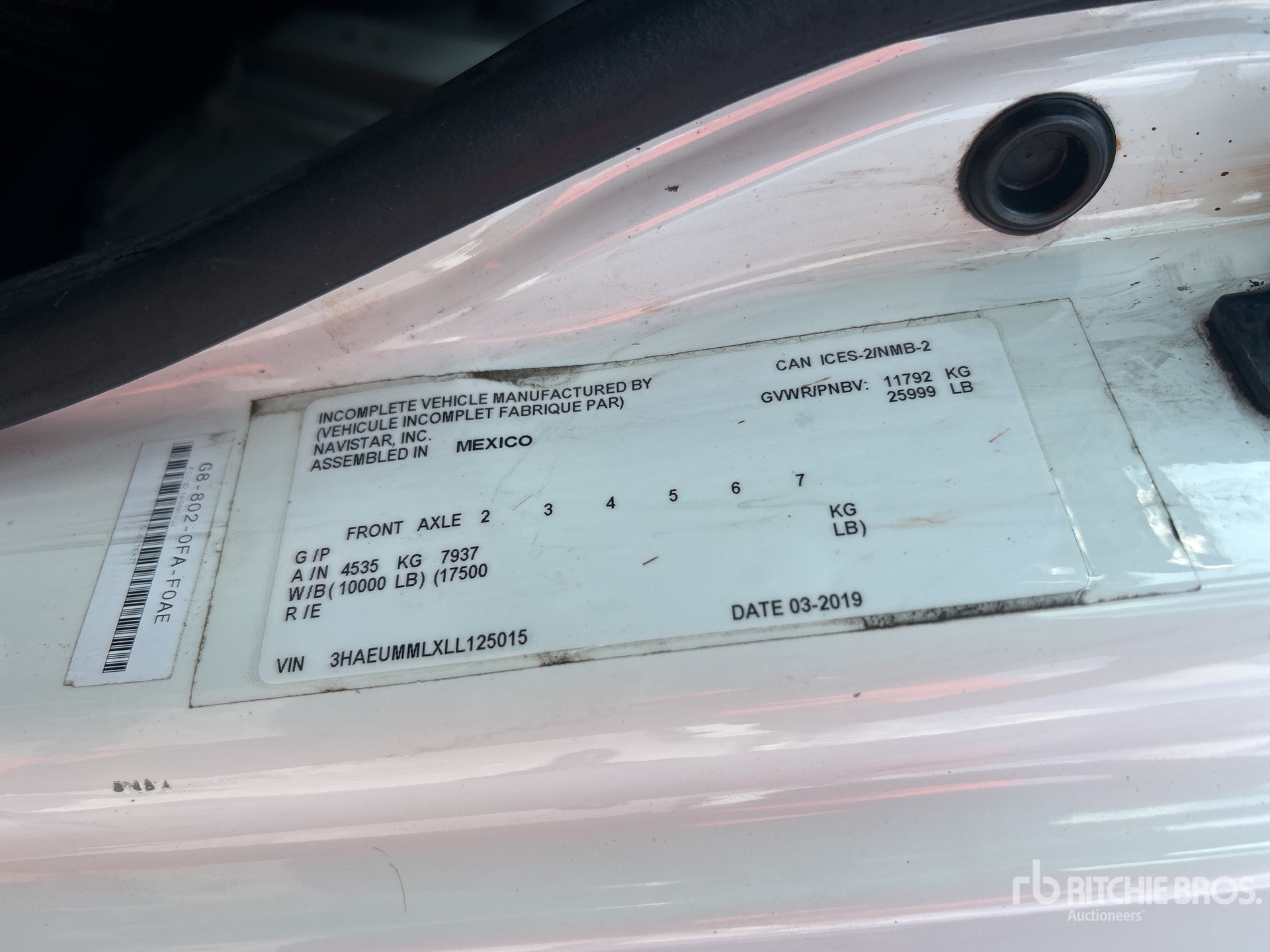 General Appearance with Serial Number / VIN