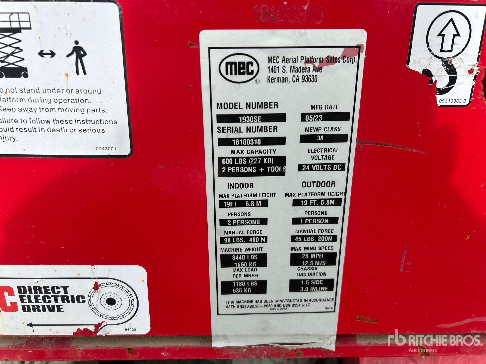 General Appearance with Serial Number / VIN