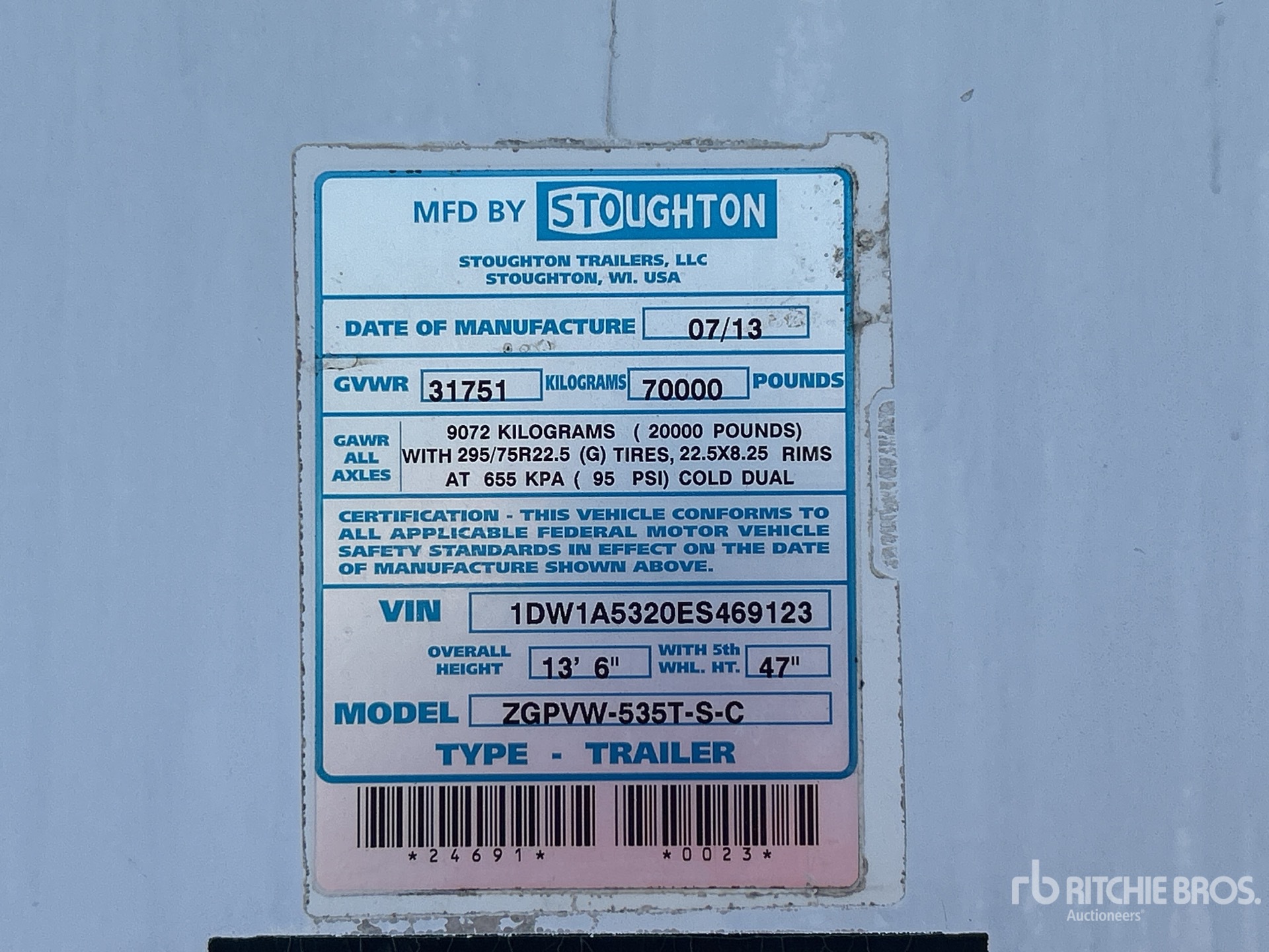 General Appearance with Serial Number / VIN