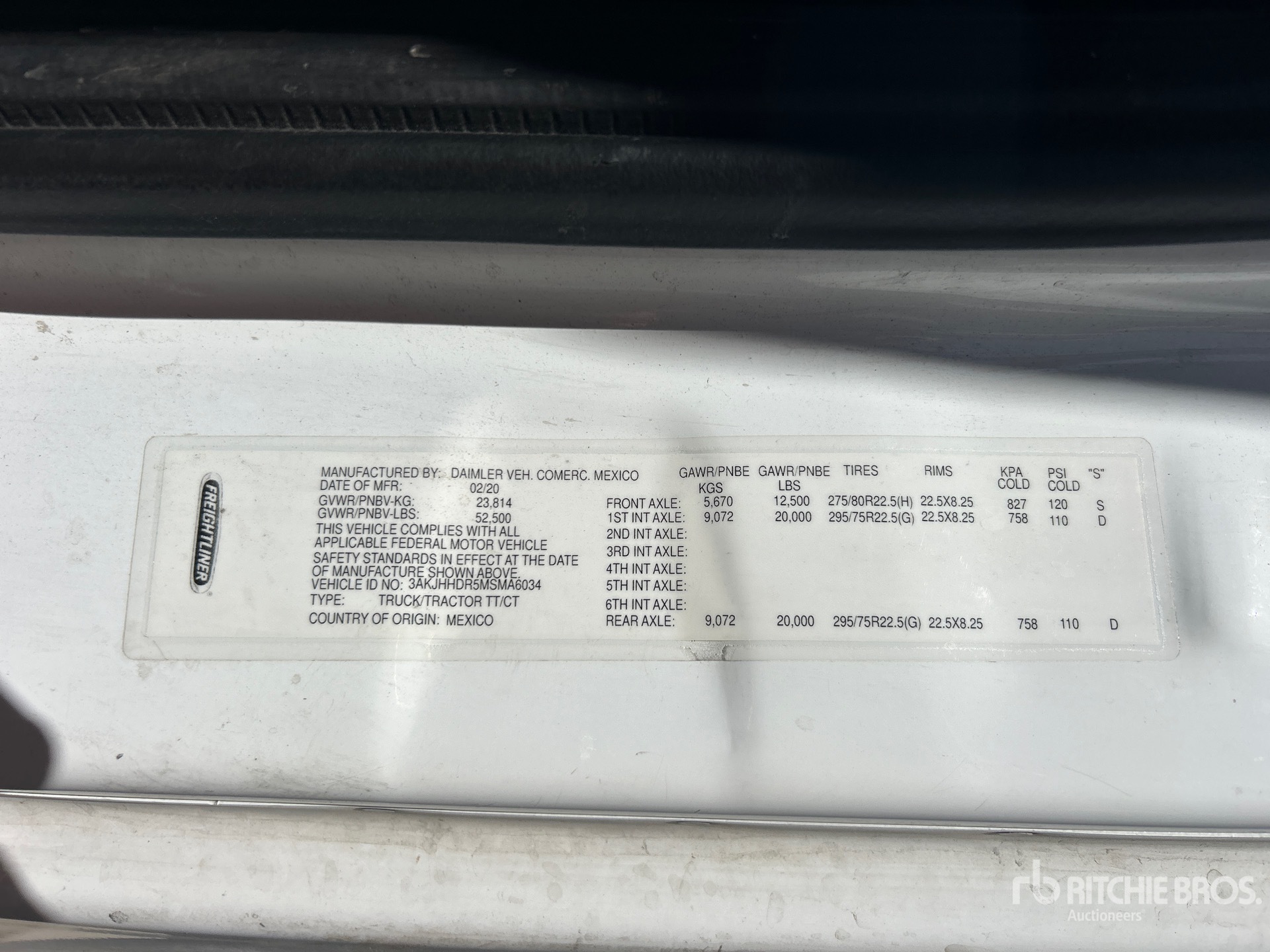 General Appearance with Serial Number / VIN