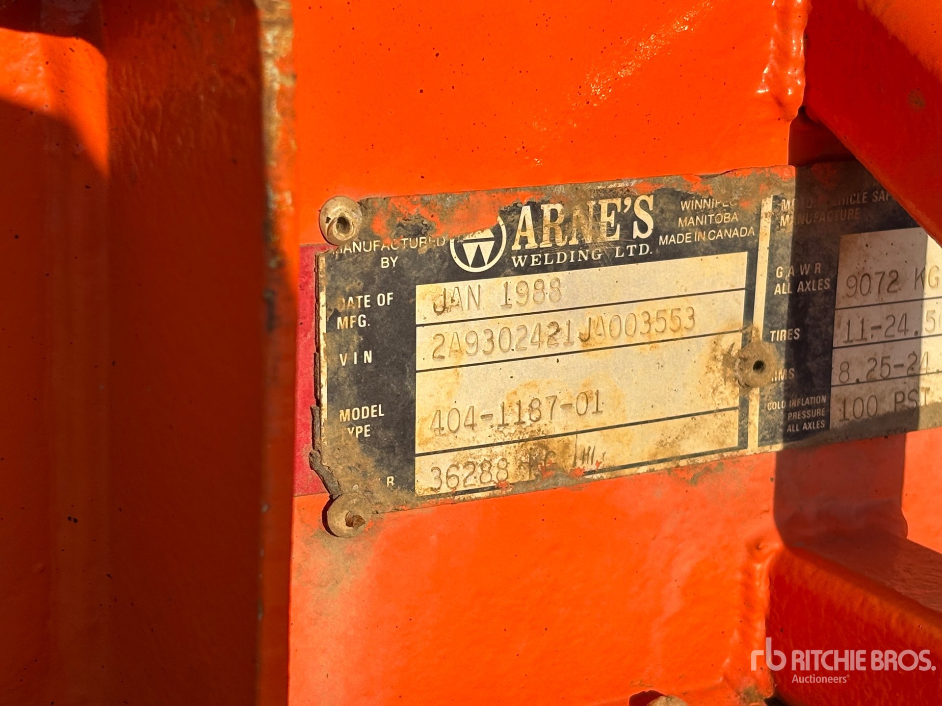 General Appearance with Serial Number / VIN