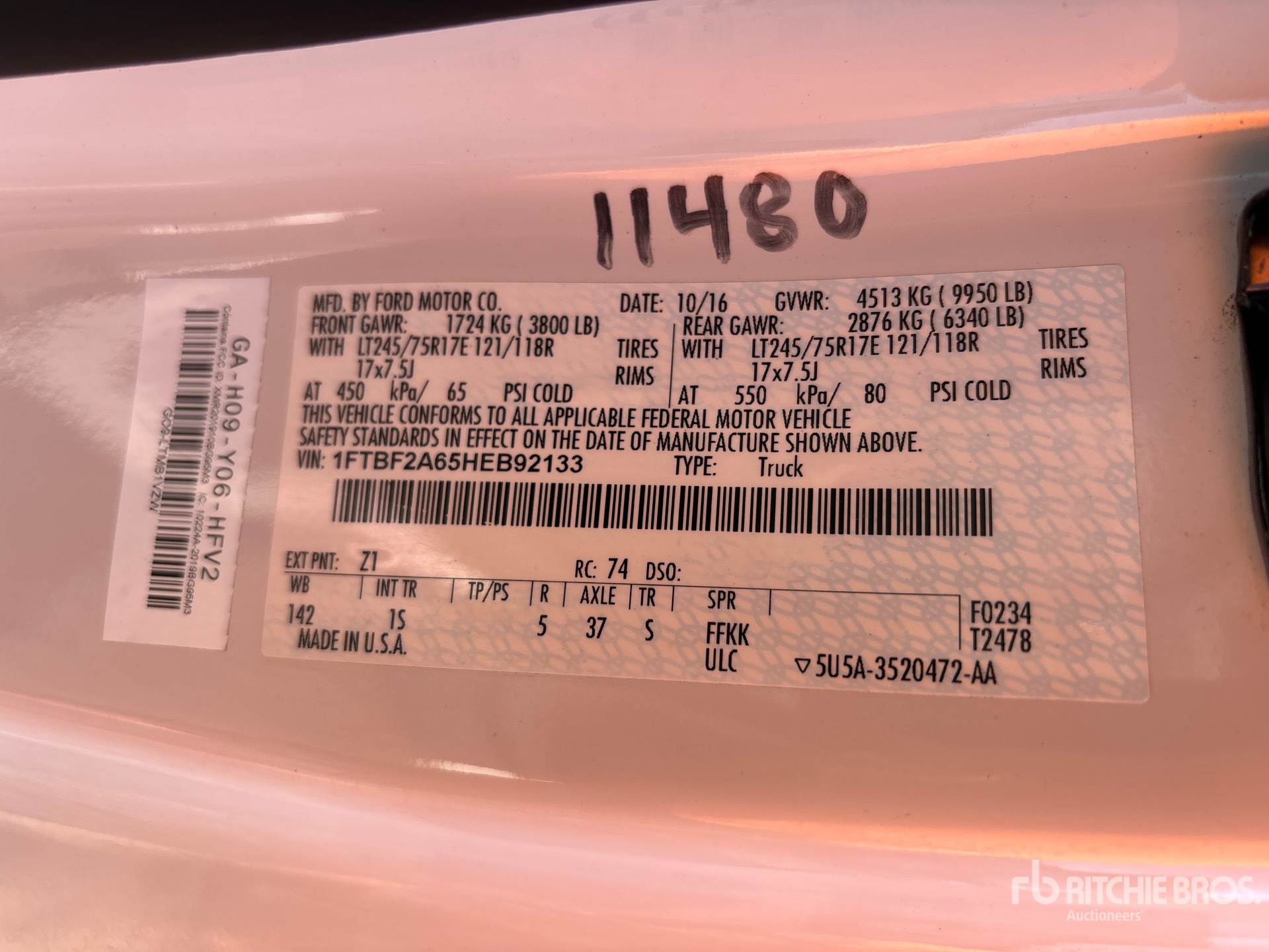 General Appearance with Serial Number / VIN
