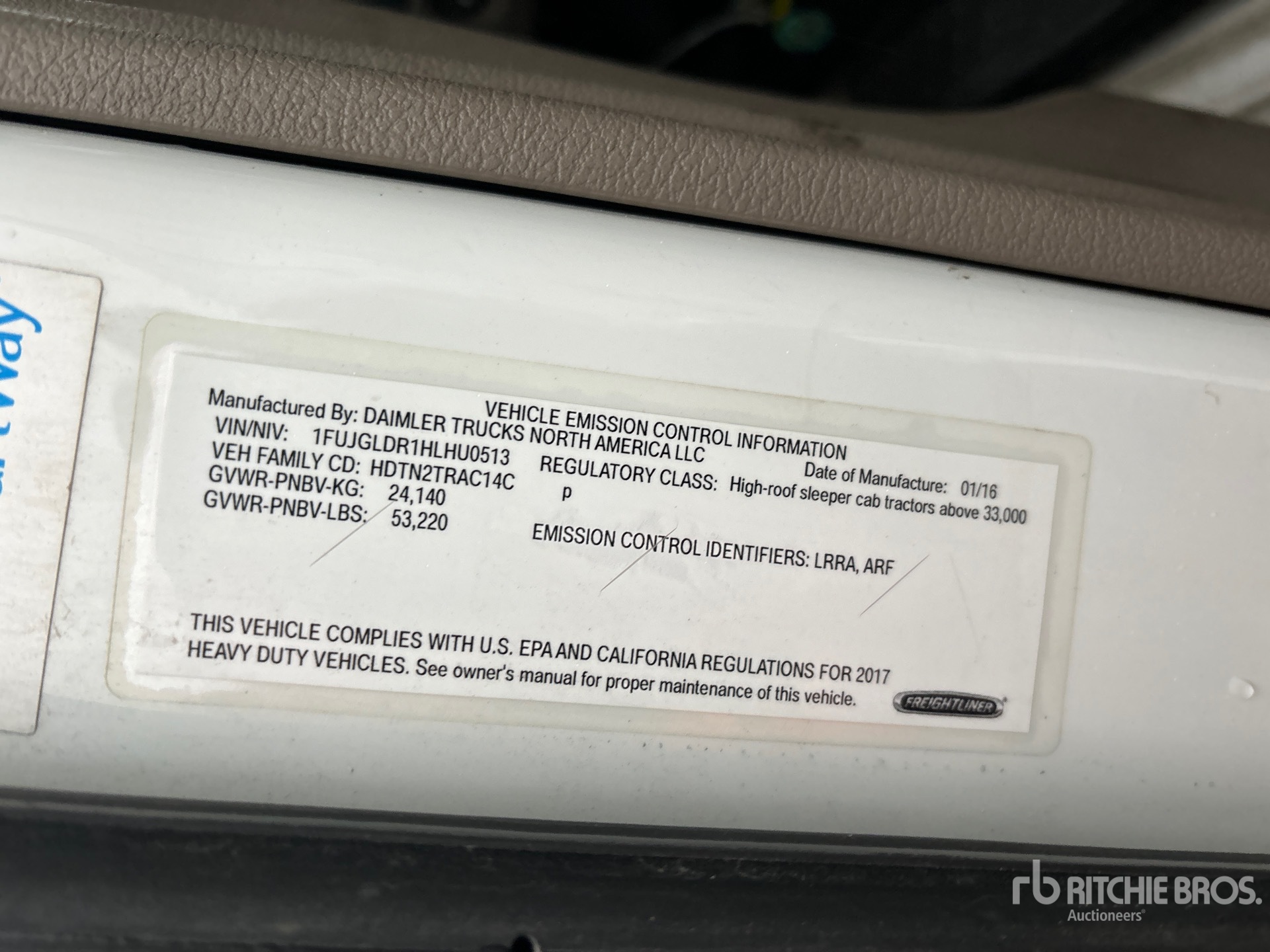 General Appearance with Serial Number / VIN