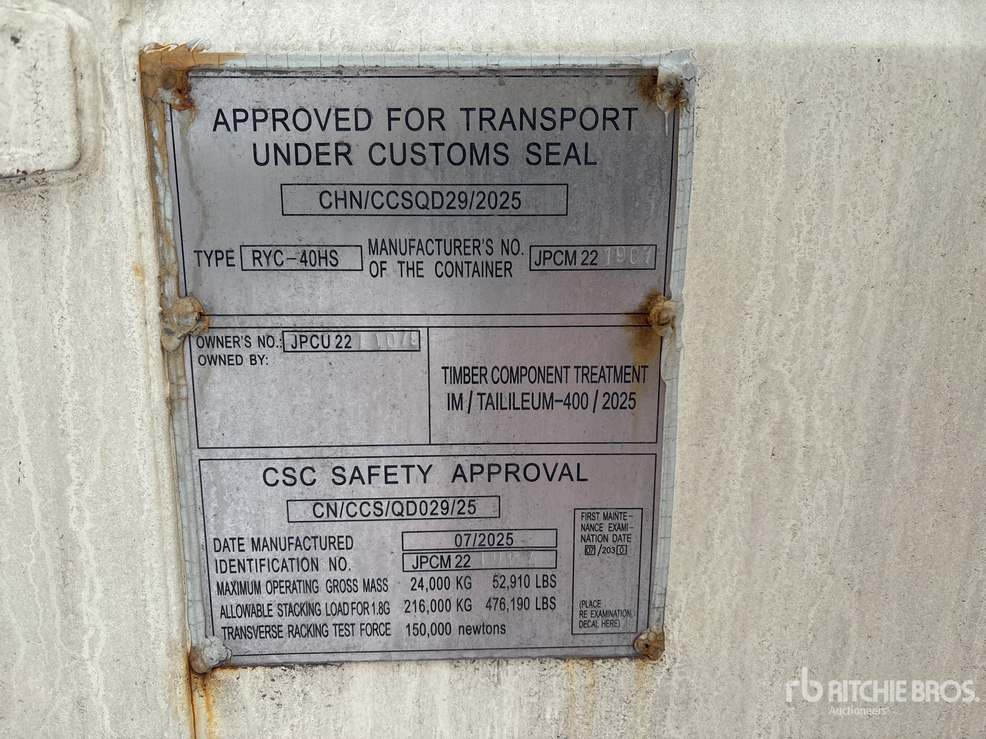 General Appearance with Numer seryjny/numer identyfikacyjny pojazdu