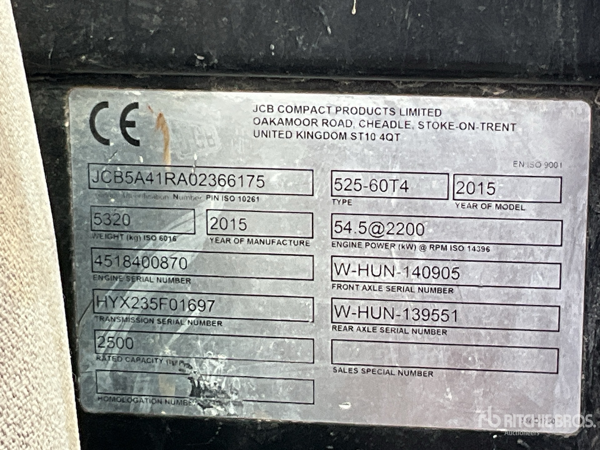 General Appearance with Serial Number / VIN