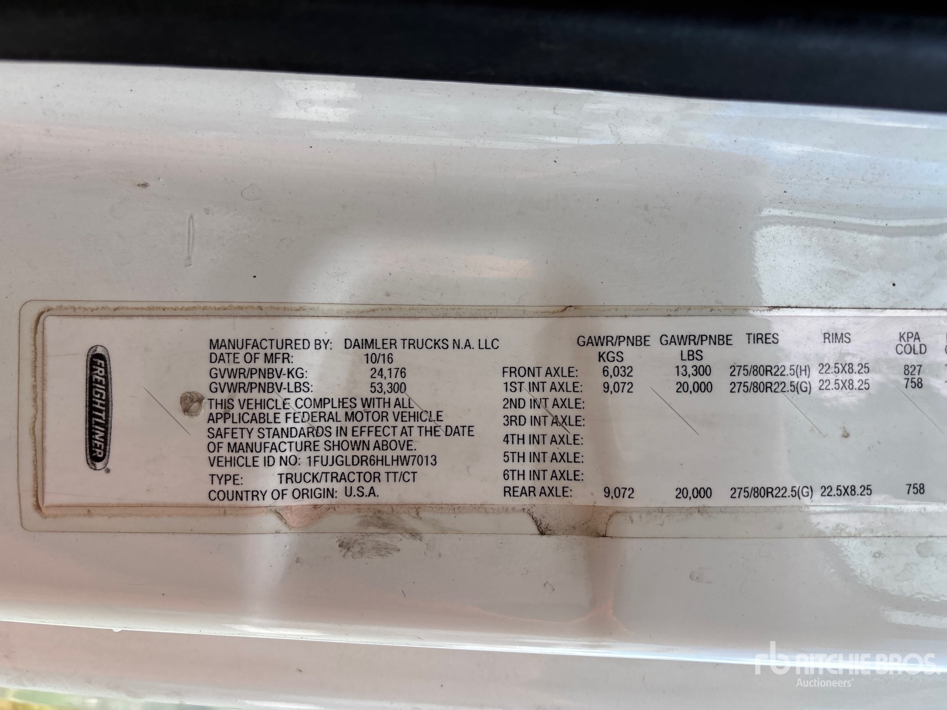 General Appearance with Serial Number / VIN