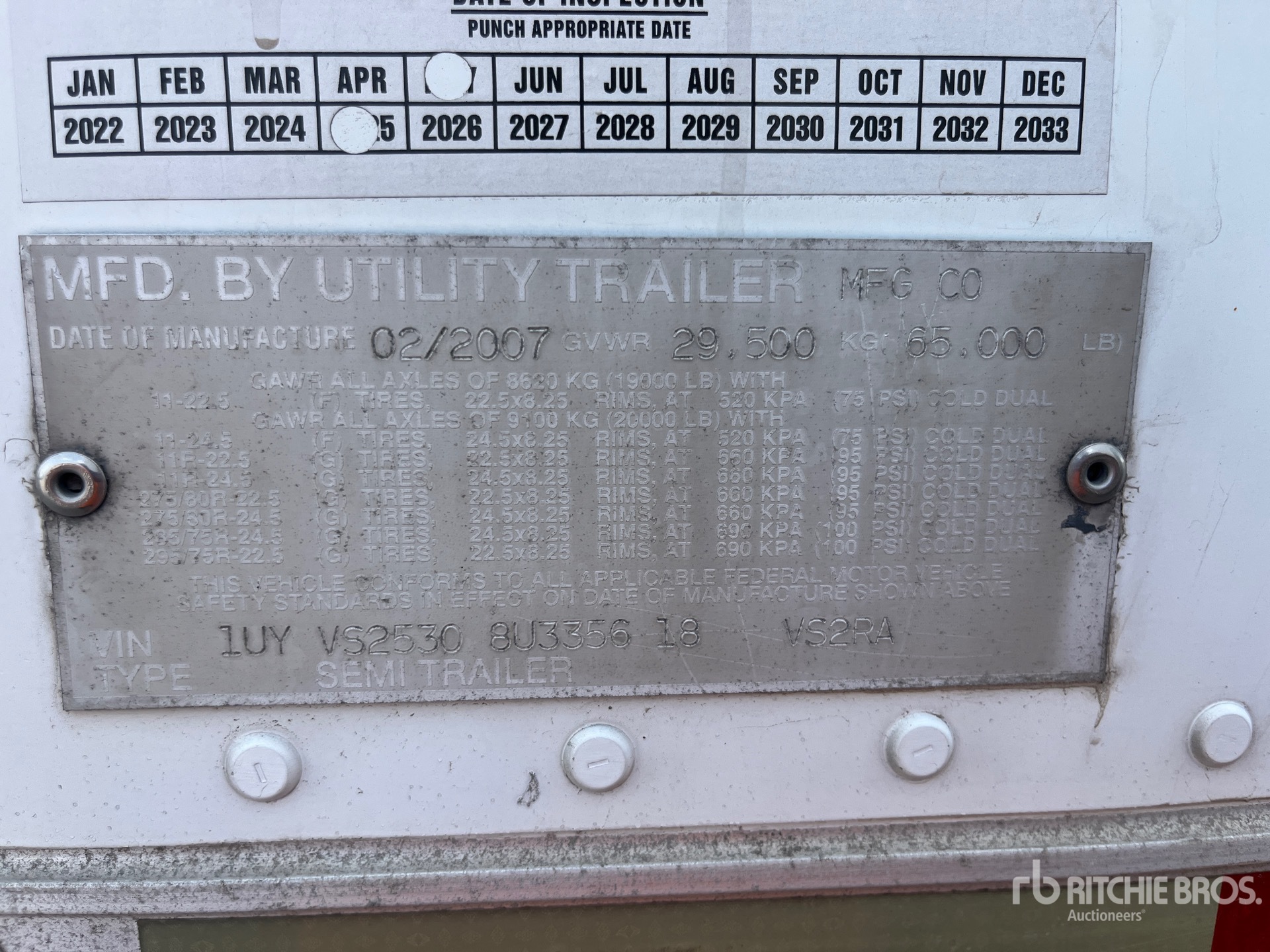 General Appearance with Serial Number / VIN