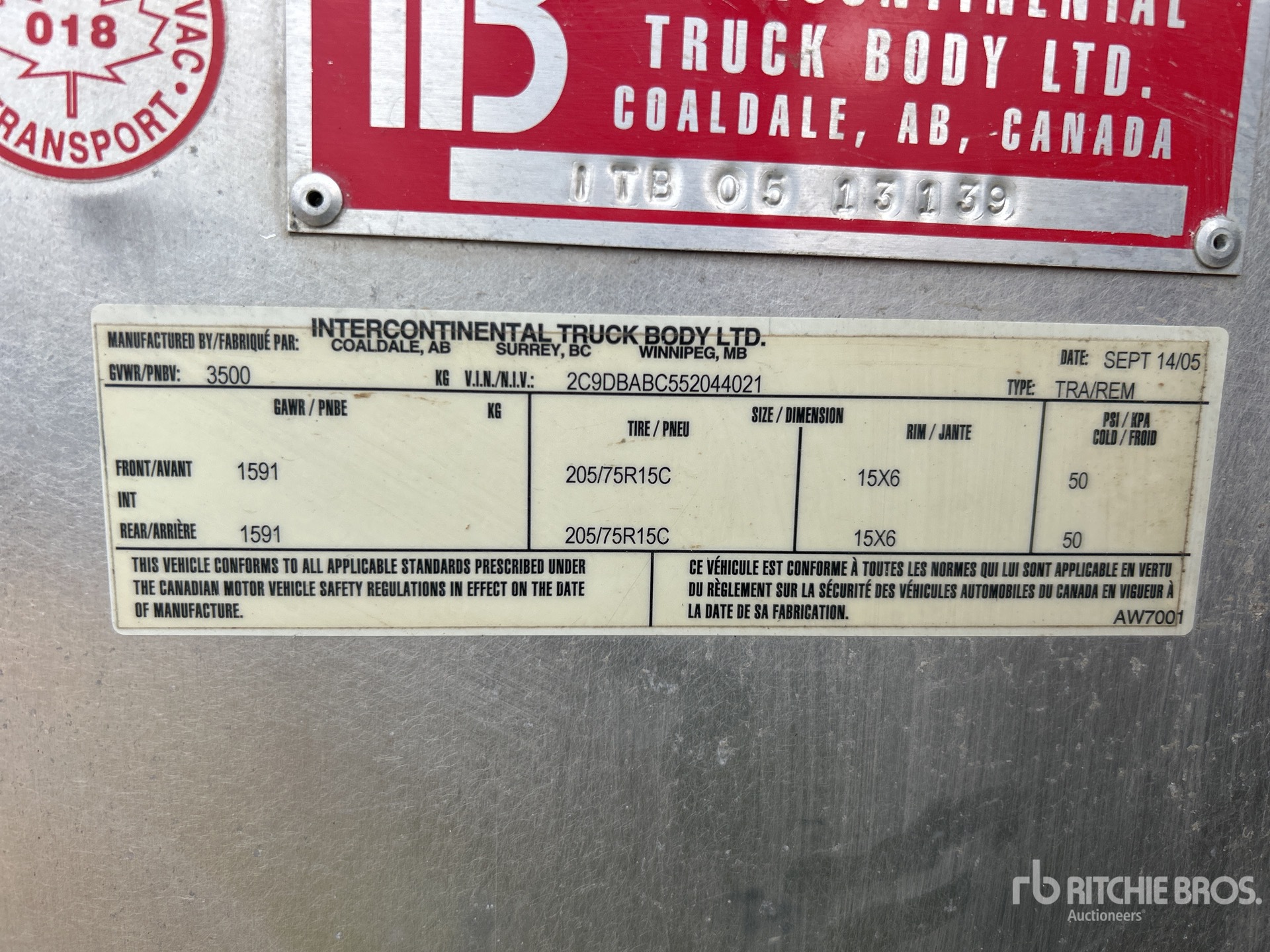 General Appearance with Serial Number / VIN