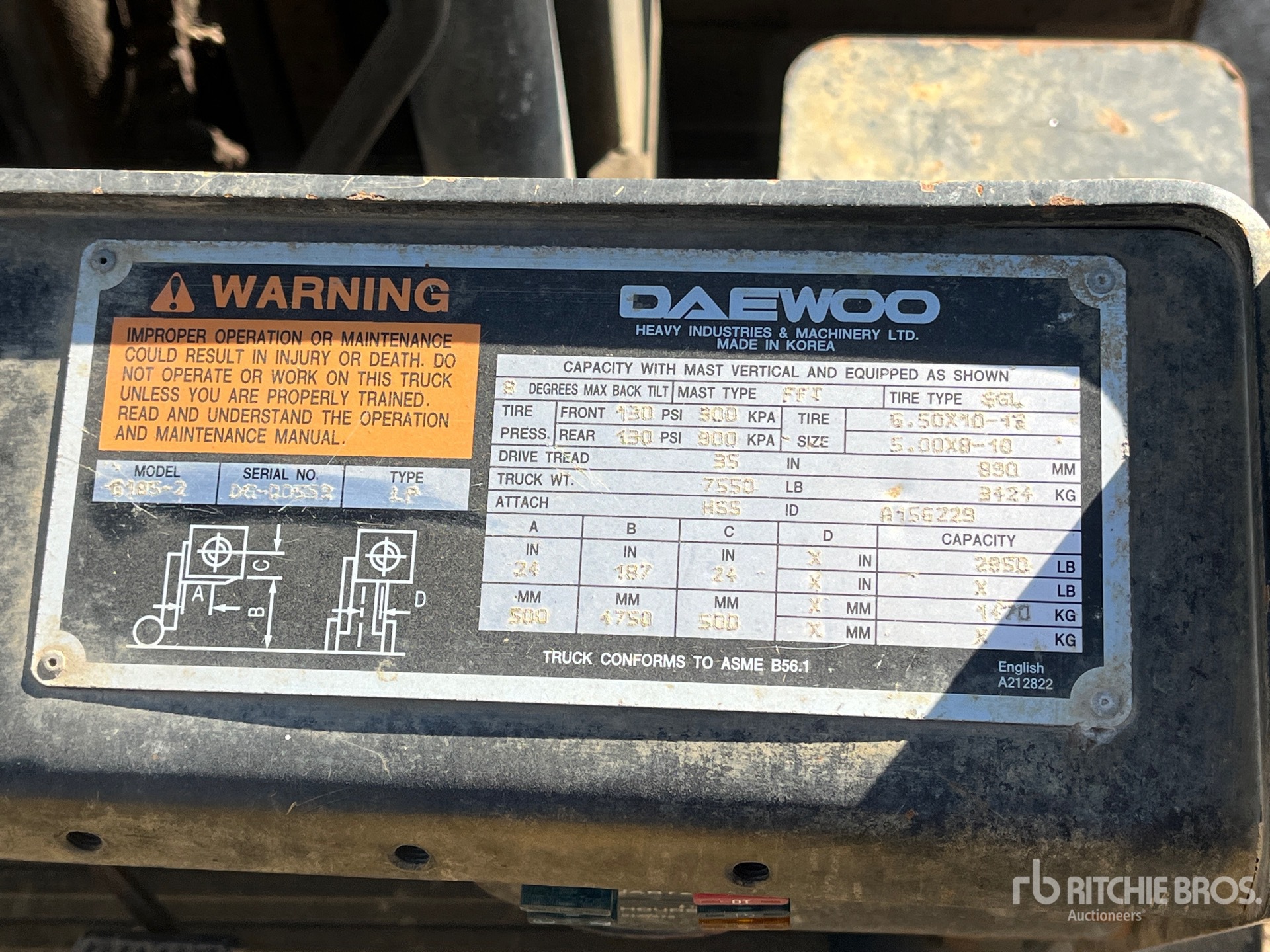 MONTACARGAS DAEWOO FG12T9H