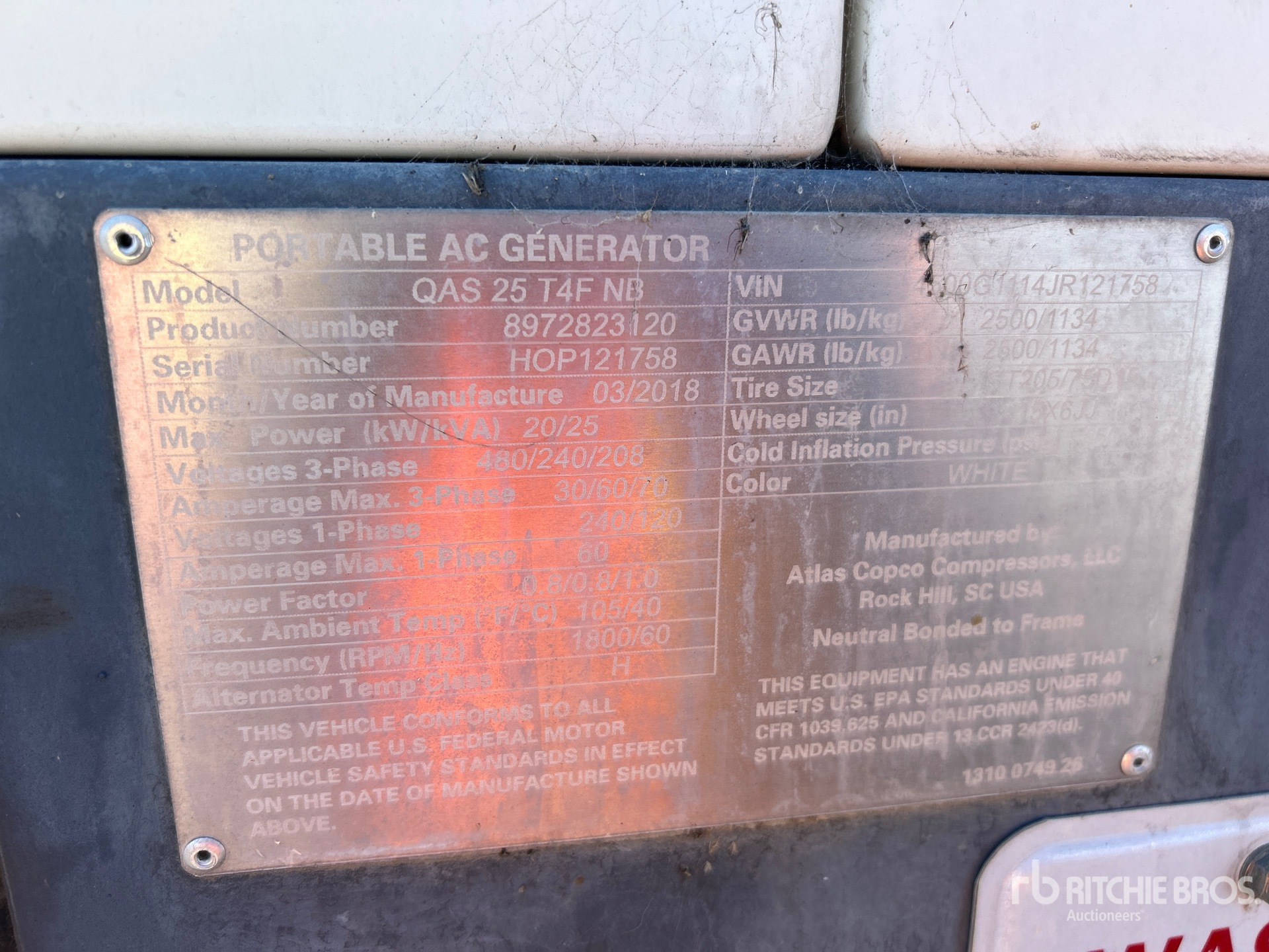 General Appearance with Serial Number / VIN