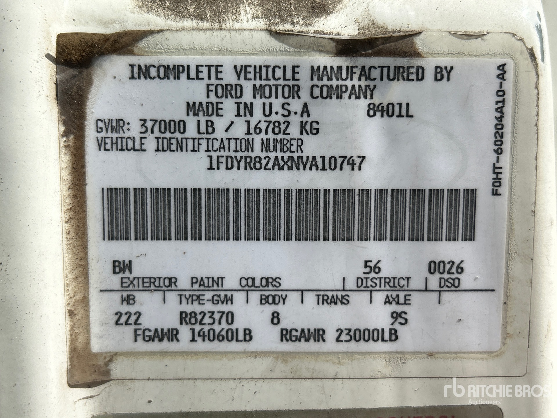 General Appearance with Serial Number / VIN