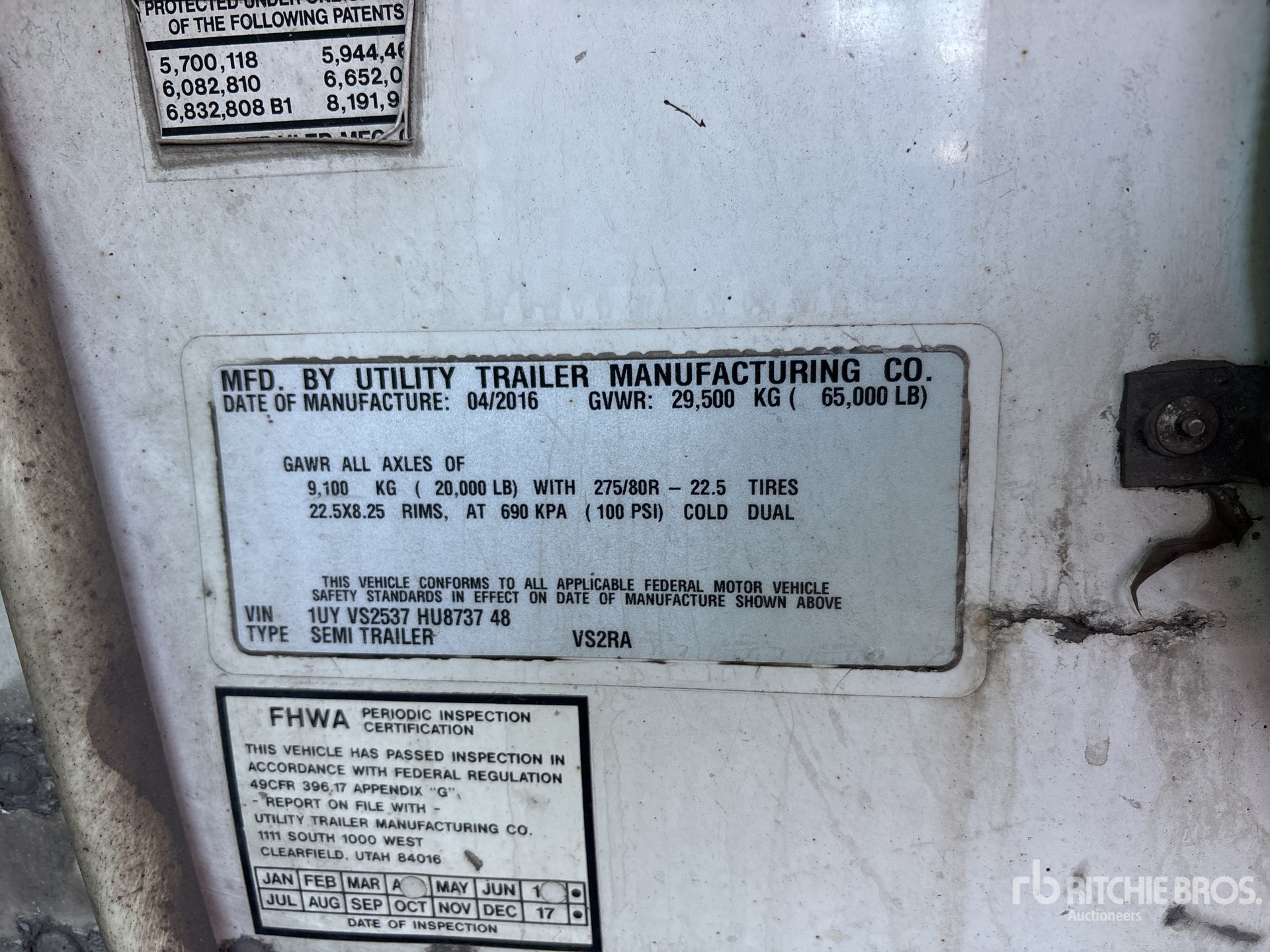 General Appearance with Serial Number / VIN