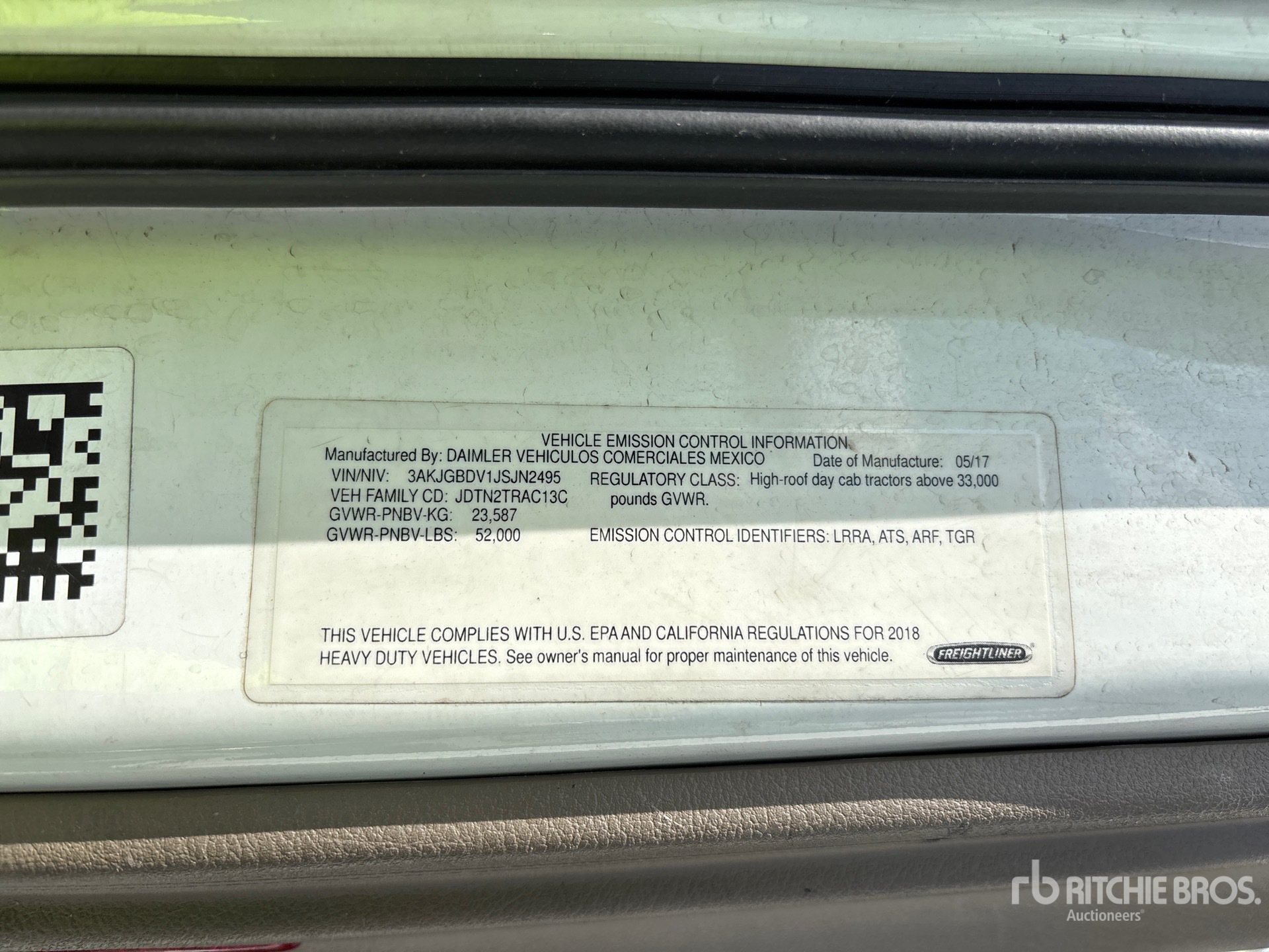 General Appearance with Serial Number / VIN