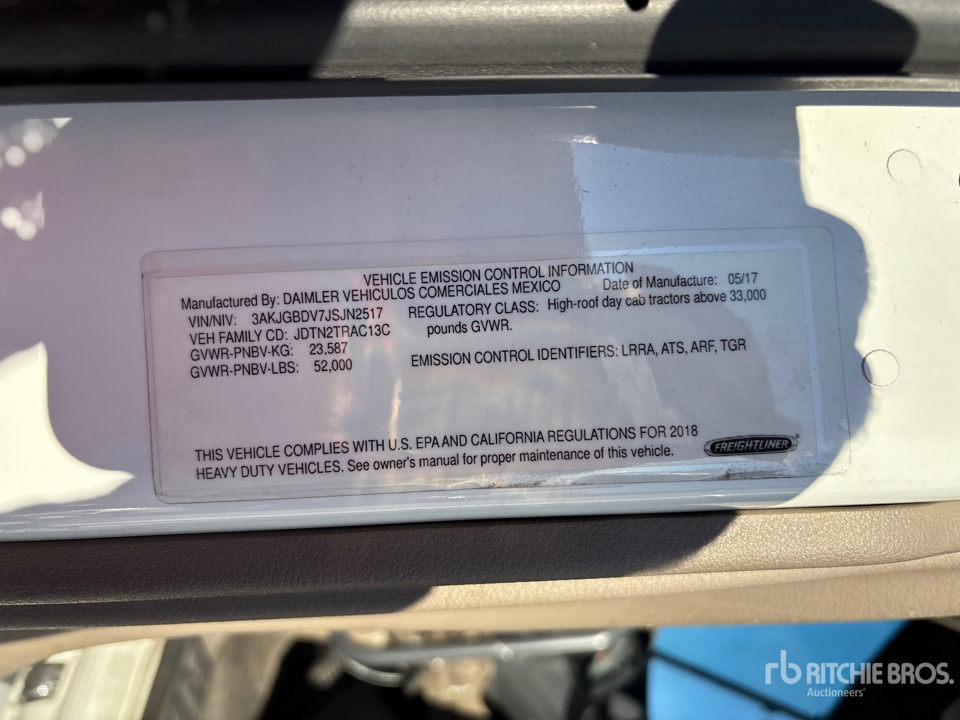 General Appearance with Serial Number / VIN