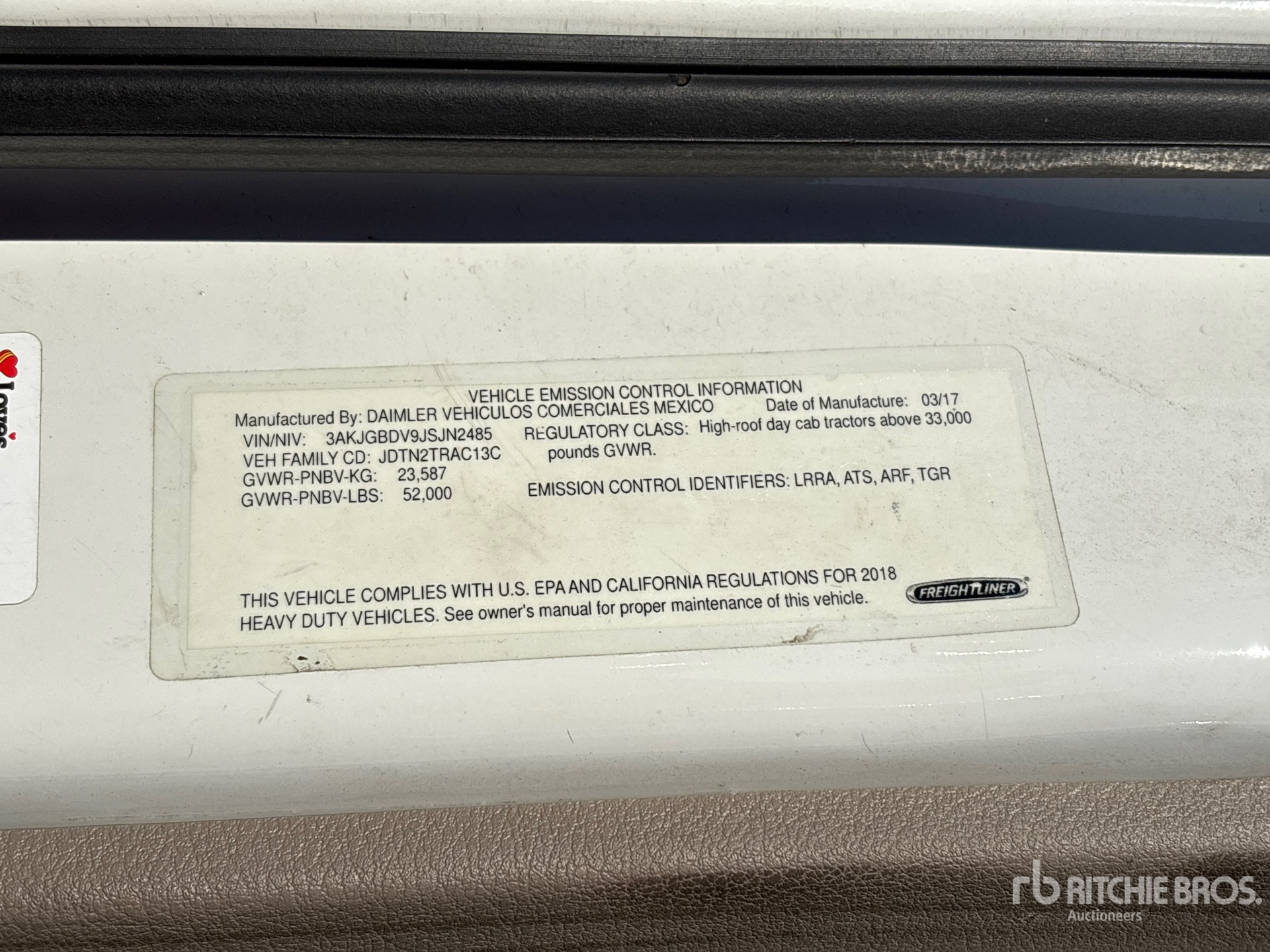 General Appearance with Serial Number / VIN